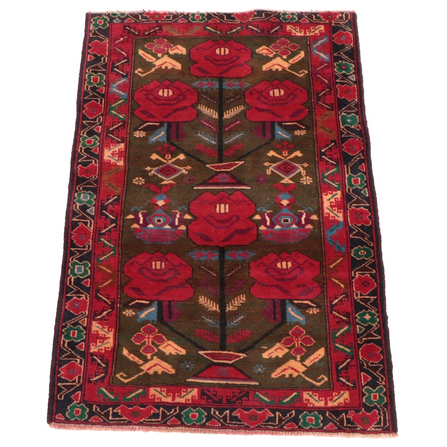 3' x 4'4 Hand-Knotted Afghan Baluch Accent Rug