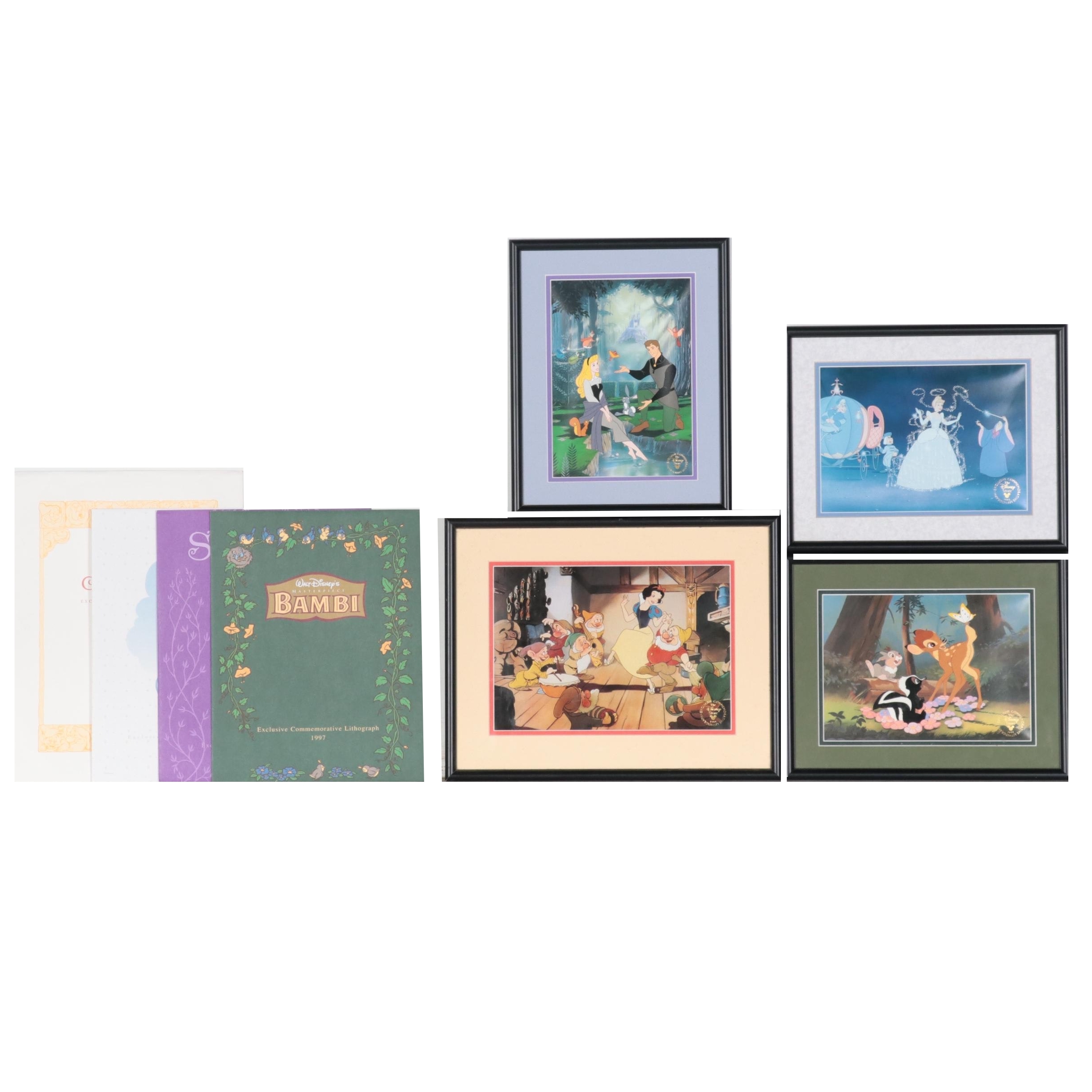 Disney Offset Lithographs from "Snow White," "Sleeping Beauty," "Bambi," More