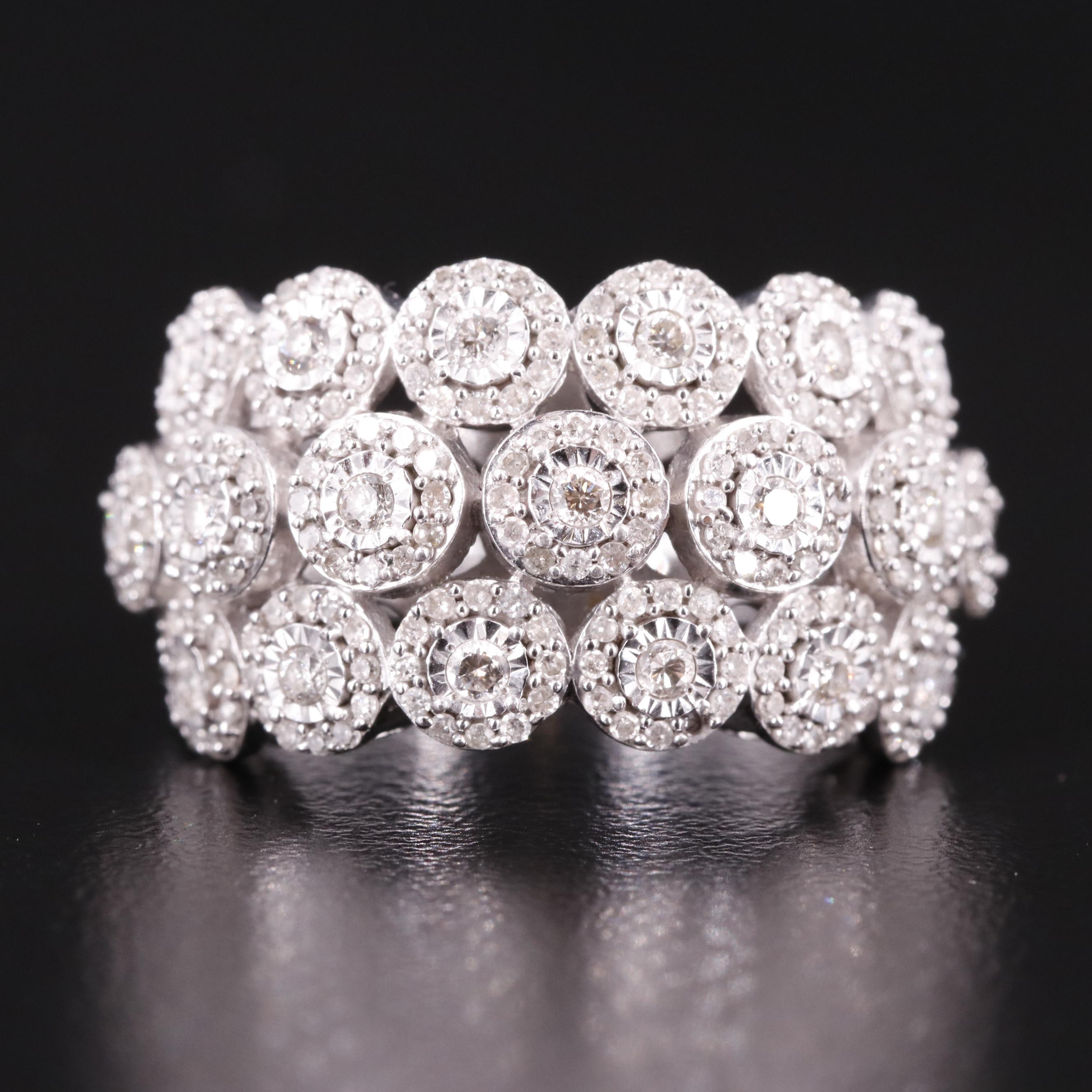 Sterling 1.02 CTW Diamond Statement Ring