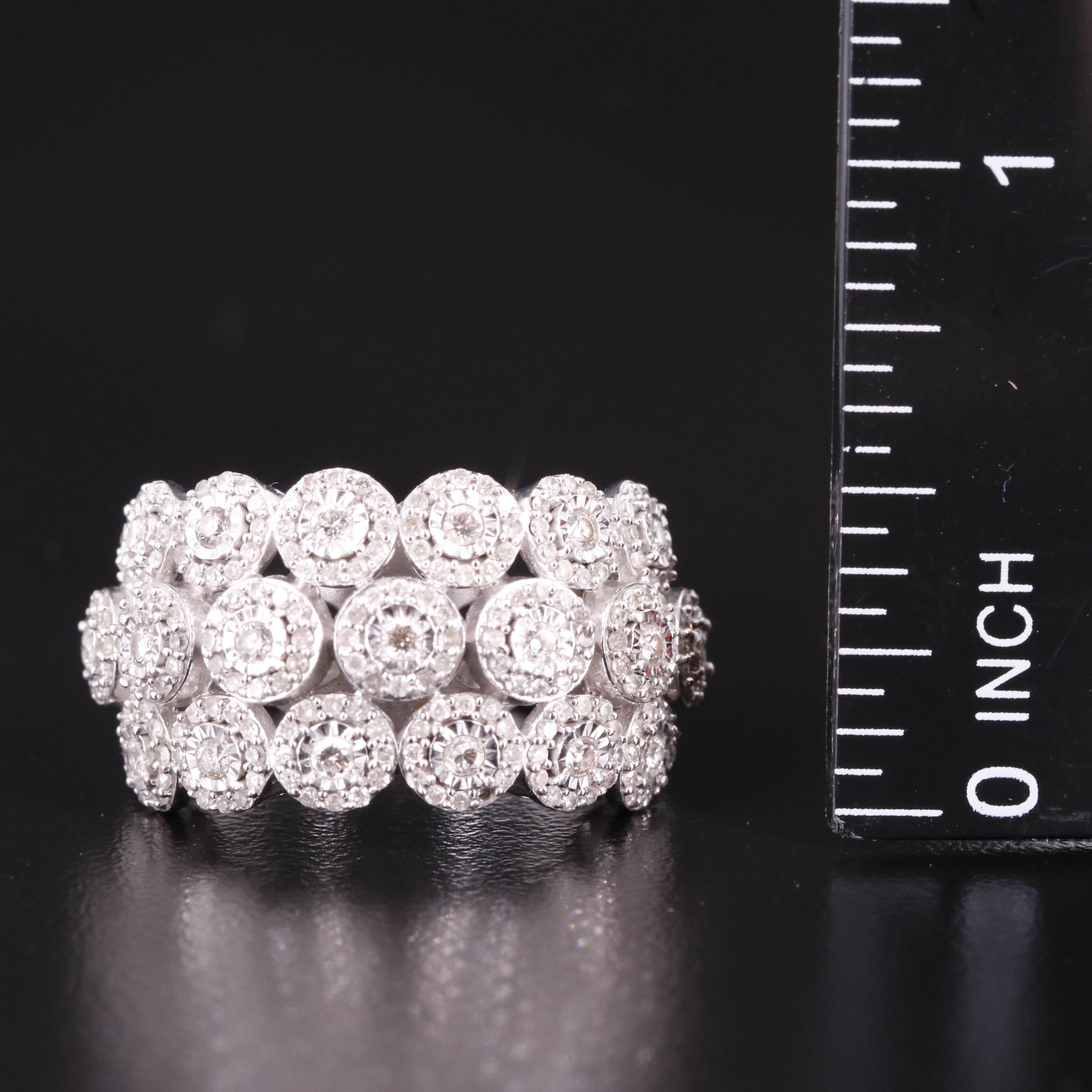 Sterling 1.02 CTW Diamond Statement Ring