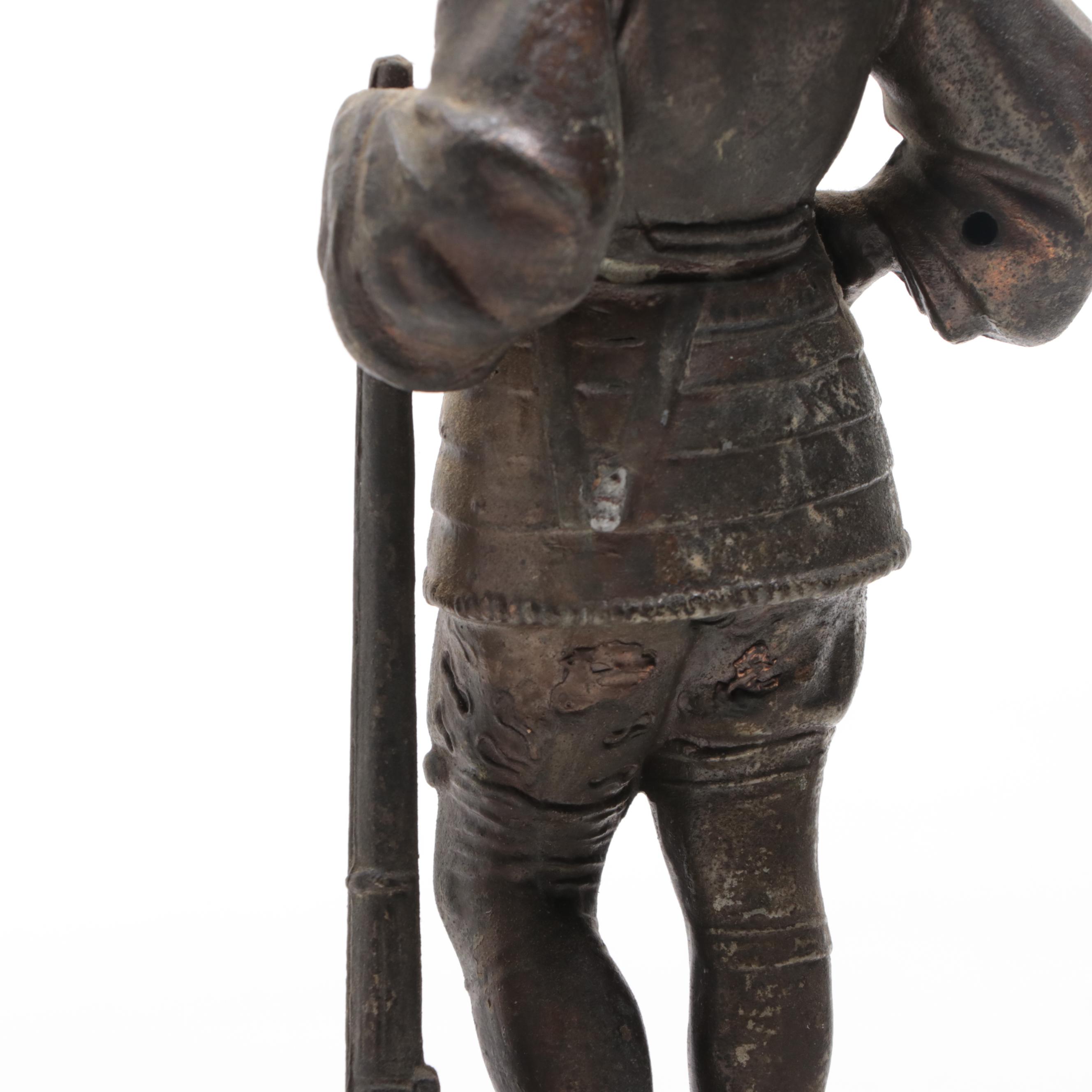 Victorian Spelter Figurine and Mantel Ewer, Late 19th/ Early 20th Century