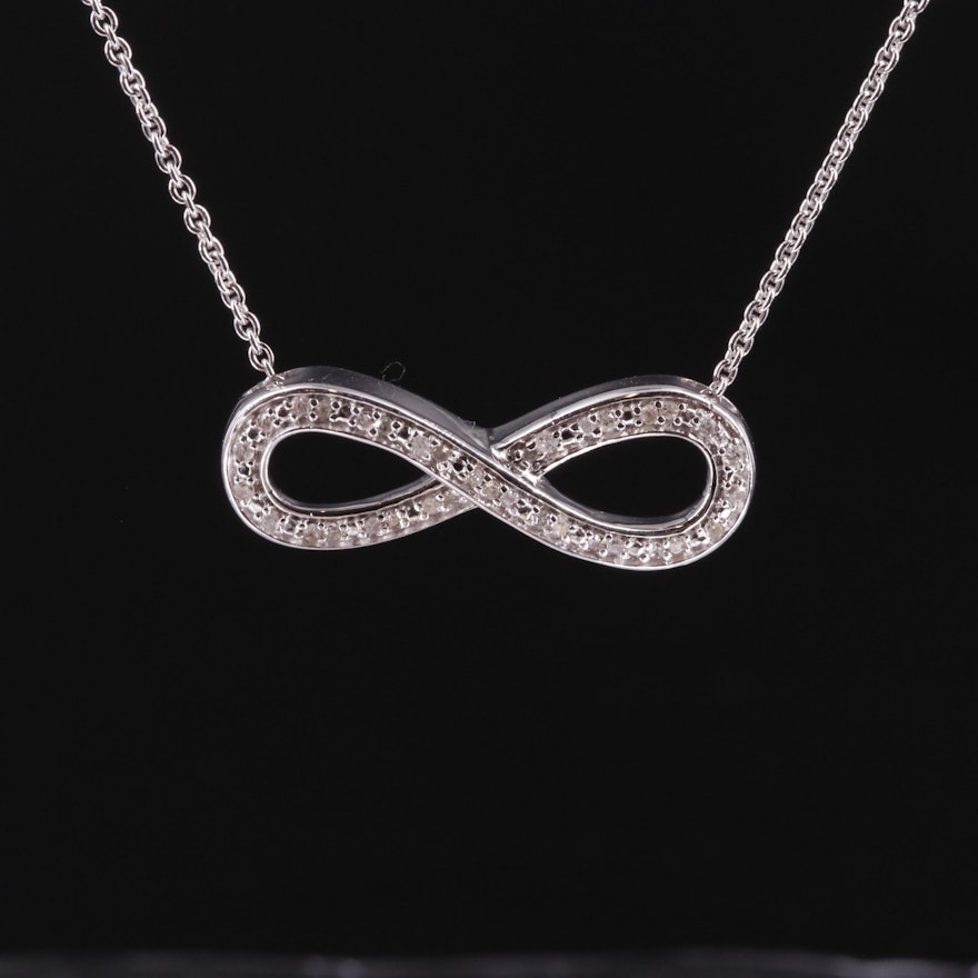 Sterling Diamond Infinity Necklace