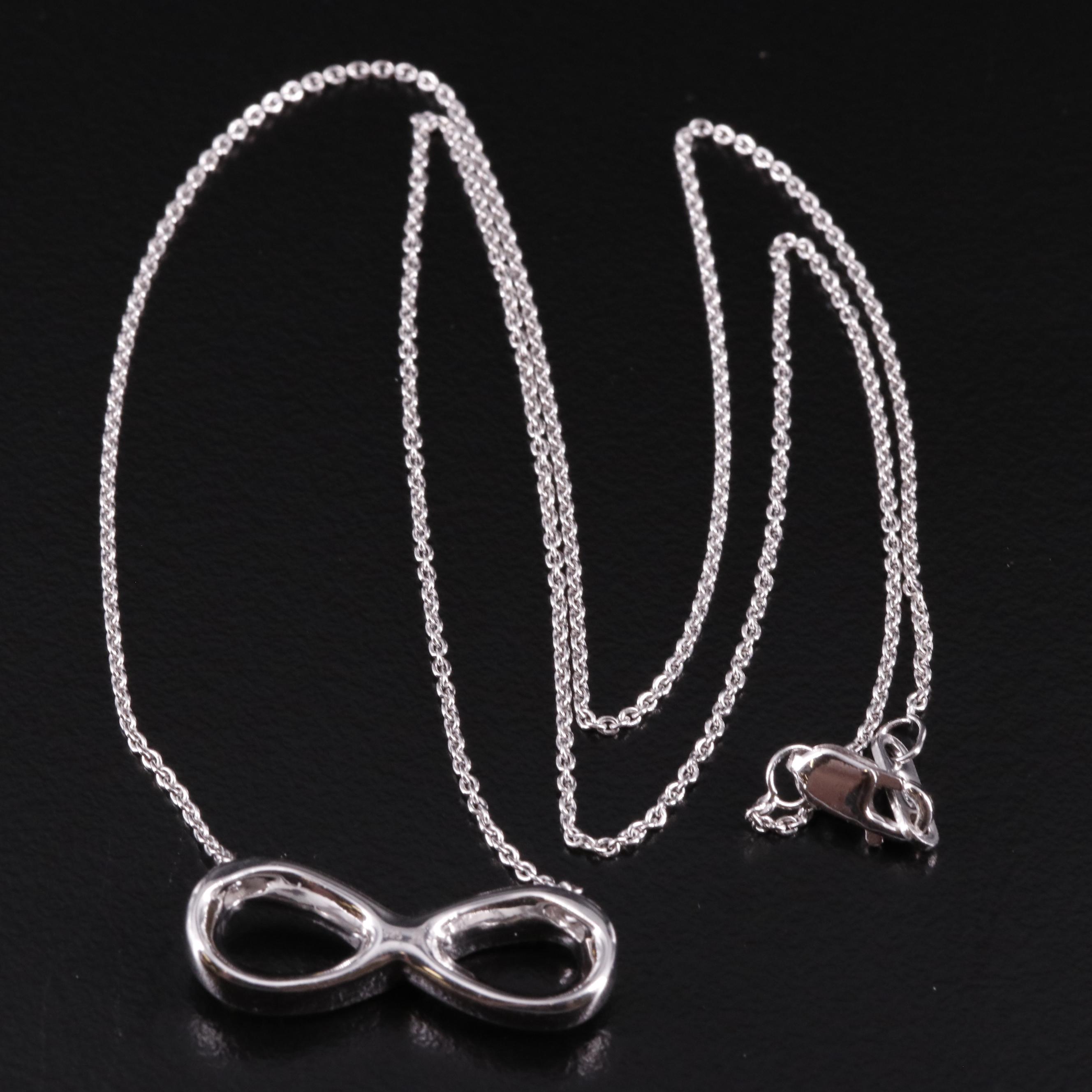 Sterling Diamond Infinity Necklace