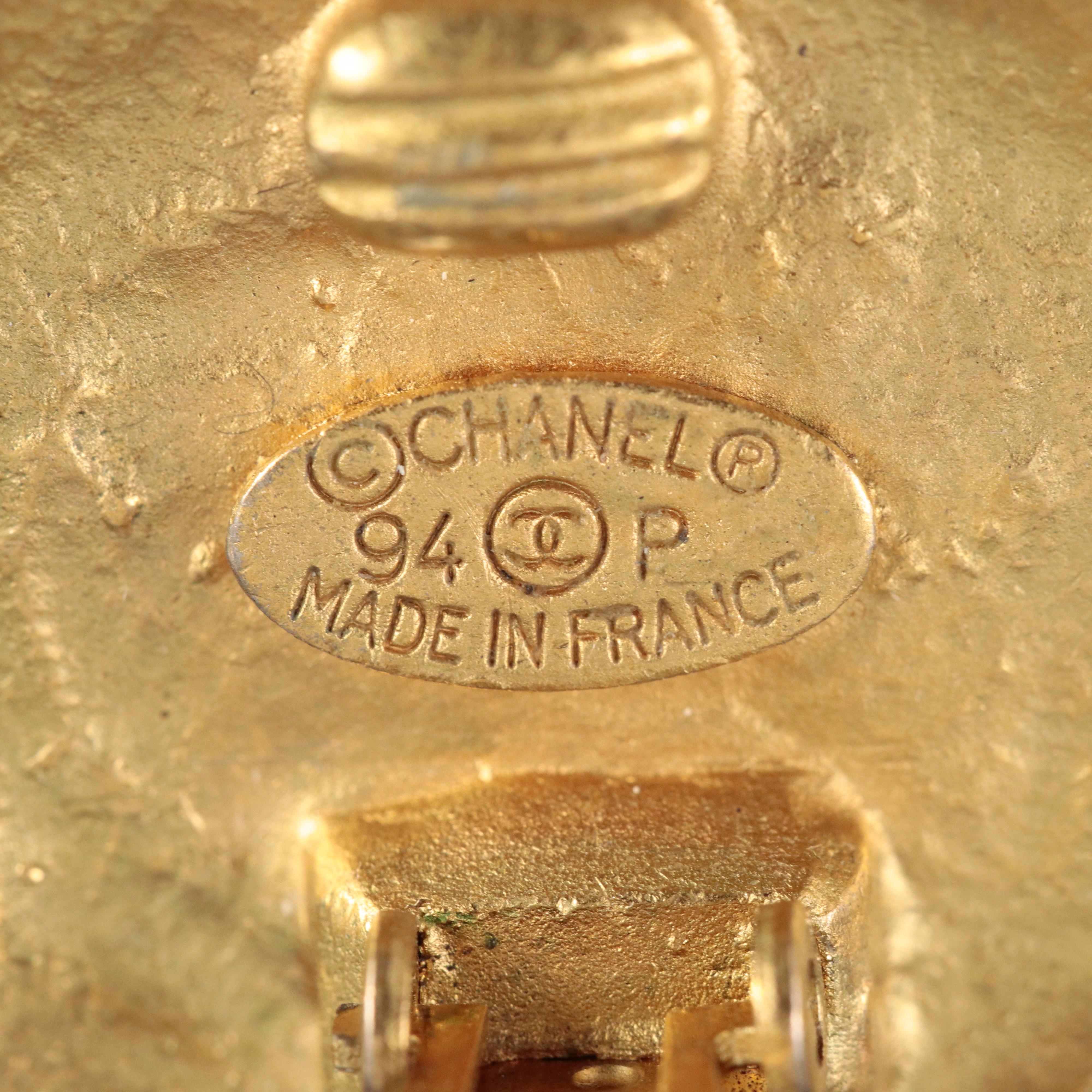 Chanel CC Logo Button Earrings