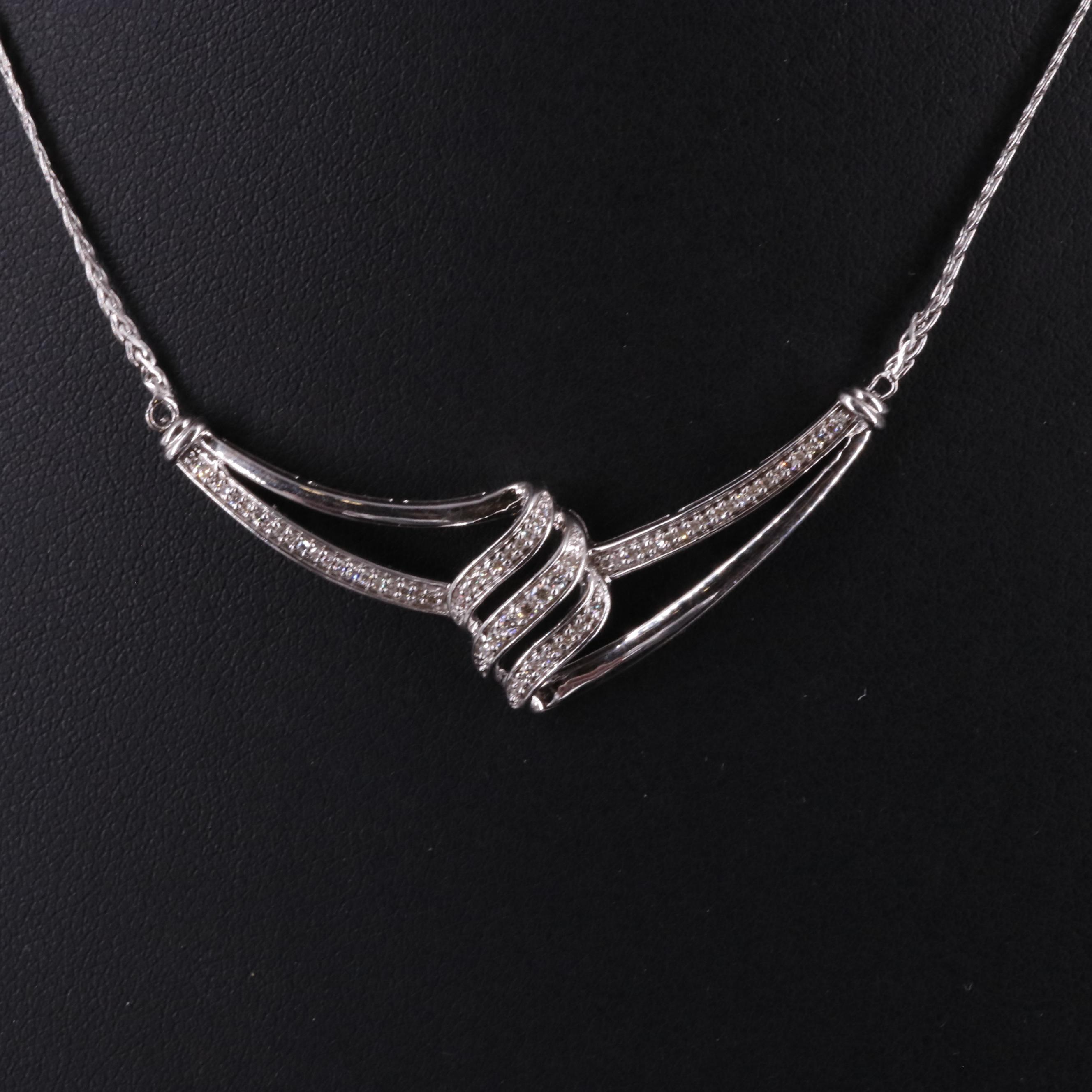 Sterling Diamond Festoon Necklace