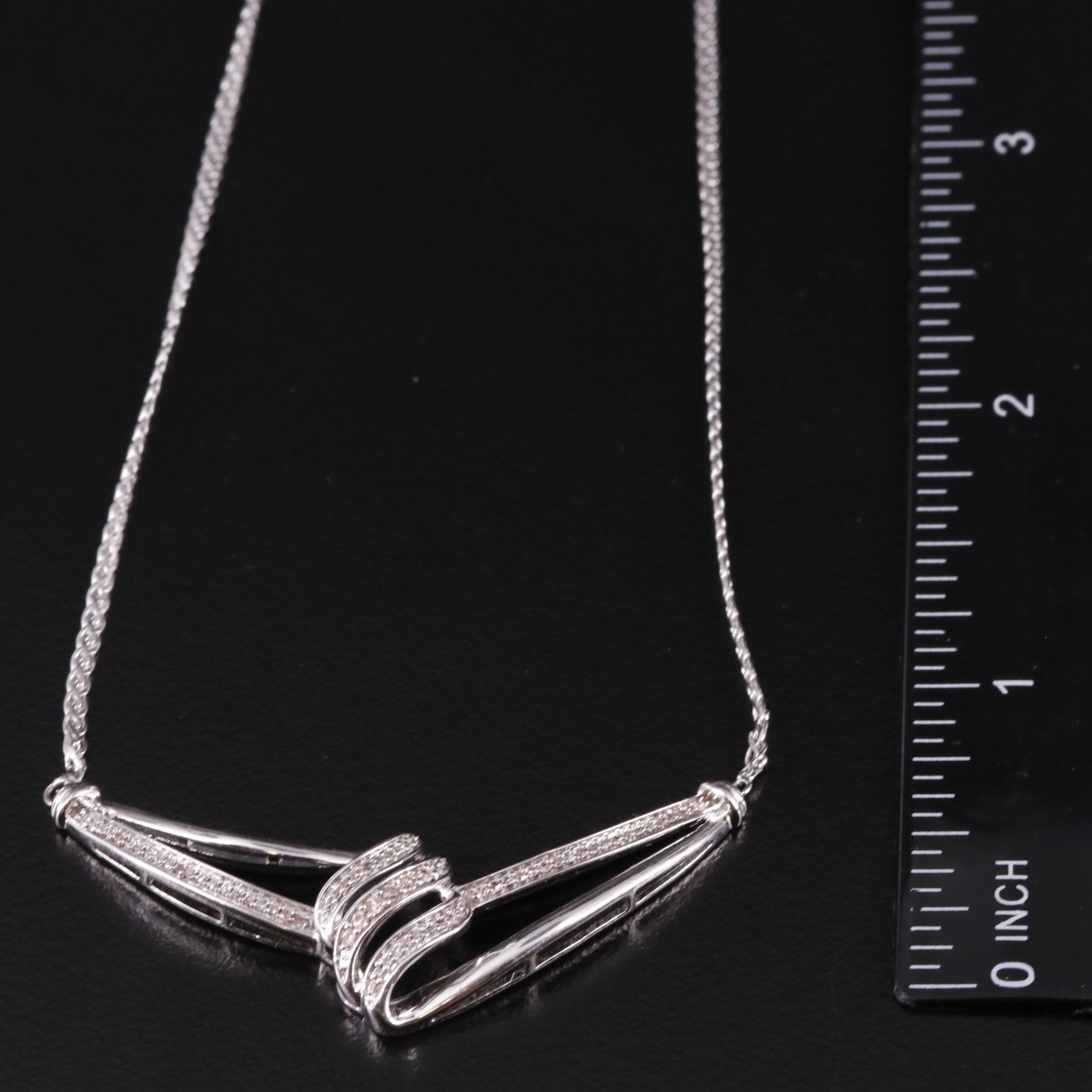 Sterling Diamond Festoon Necklace