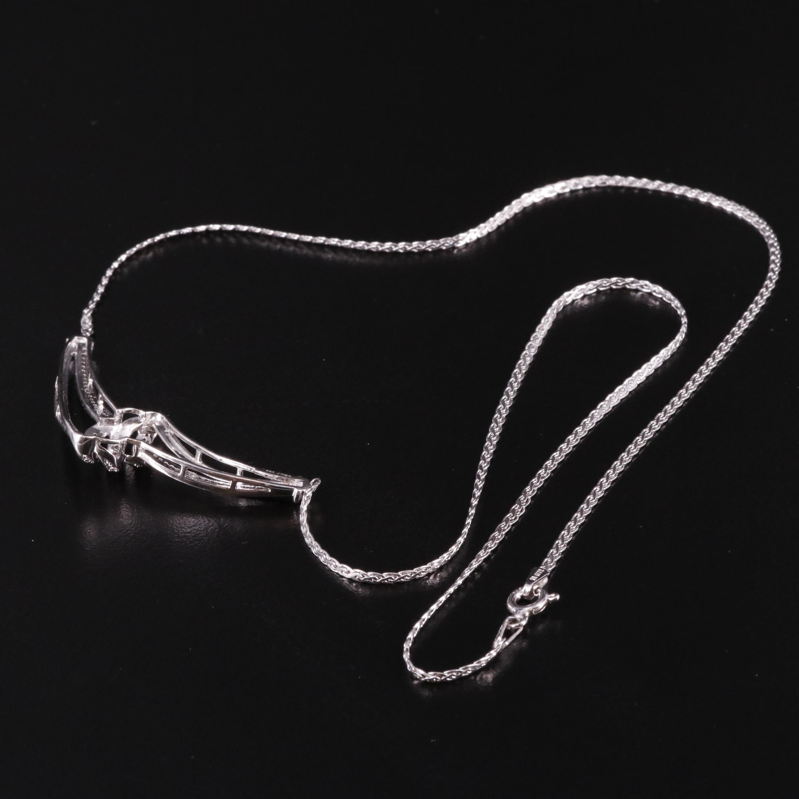 Sterling Diamond Festoon Necklace