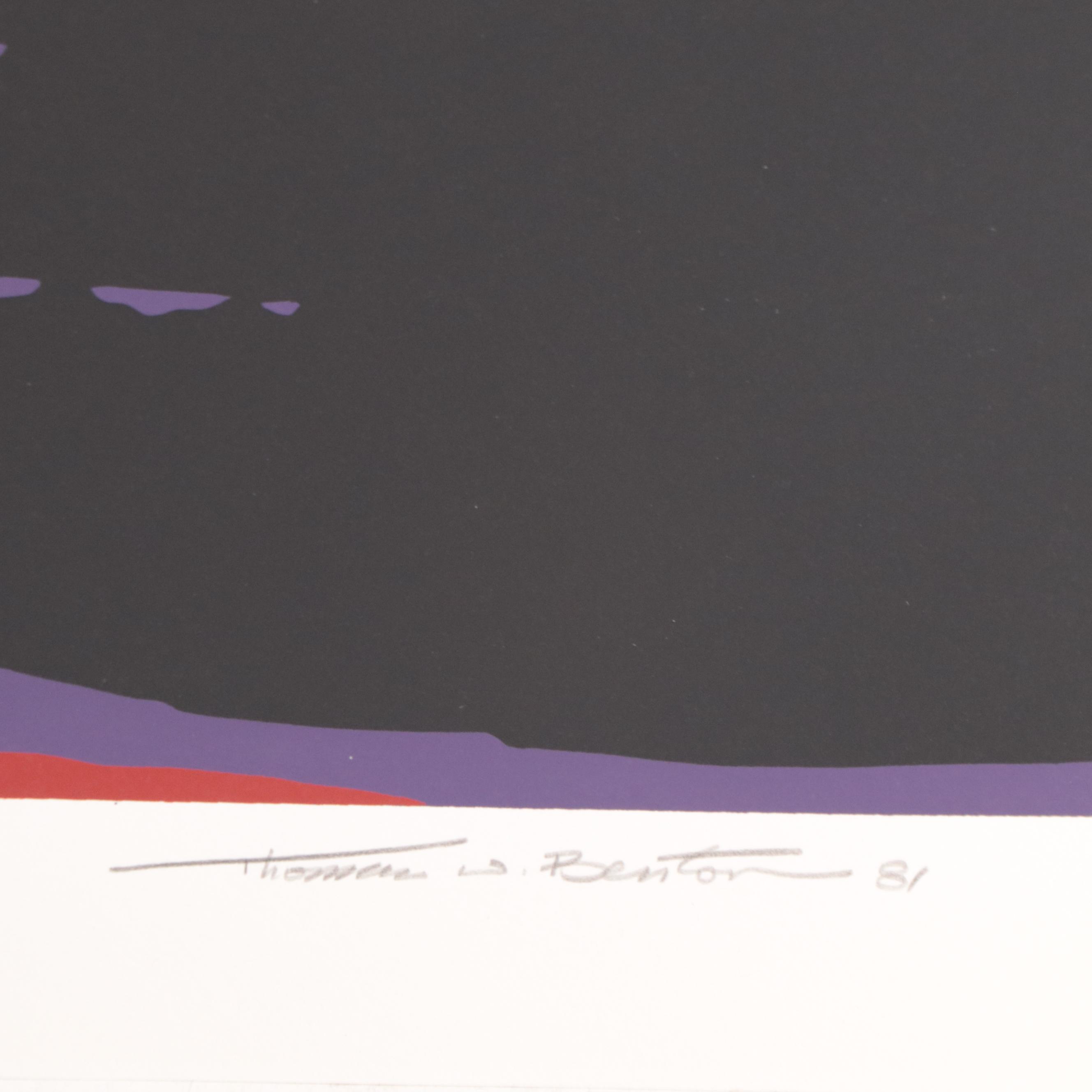 Thomas Whelan Benton Serigraph "Rainbow Mountain," 1981