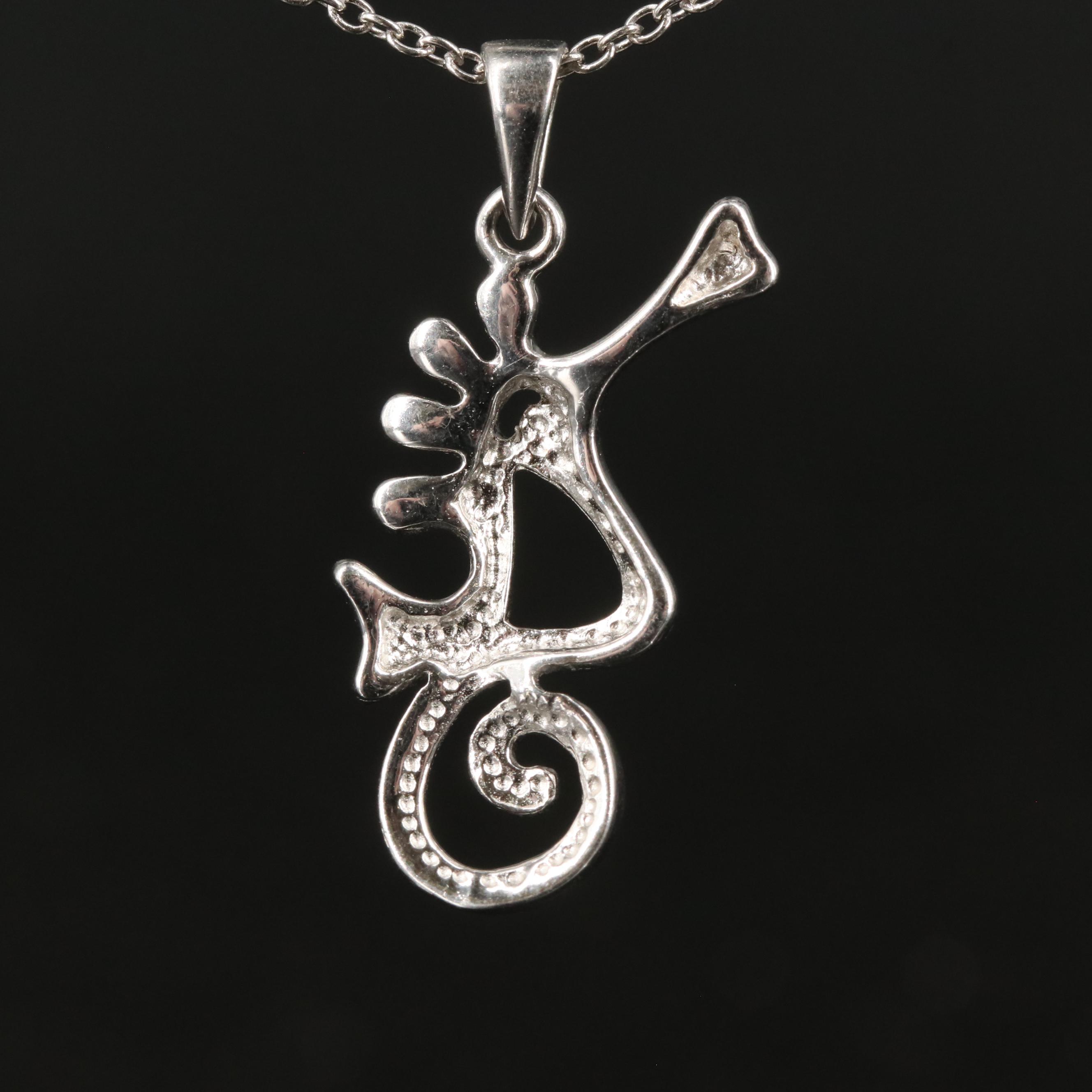 Sterling Seahorse Pendant Necklace