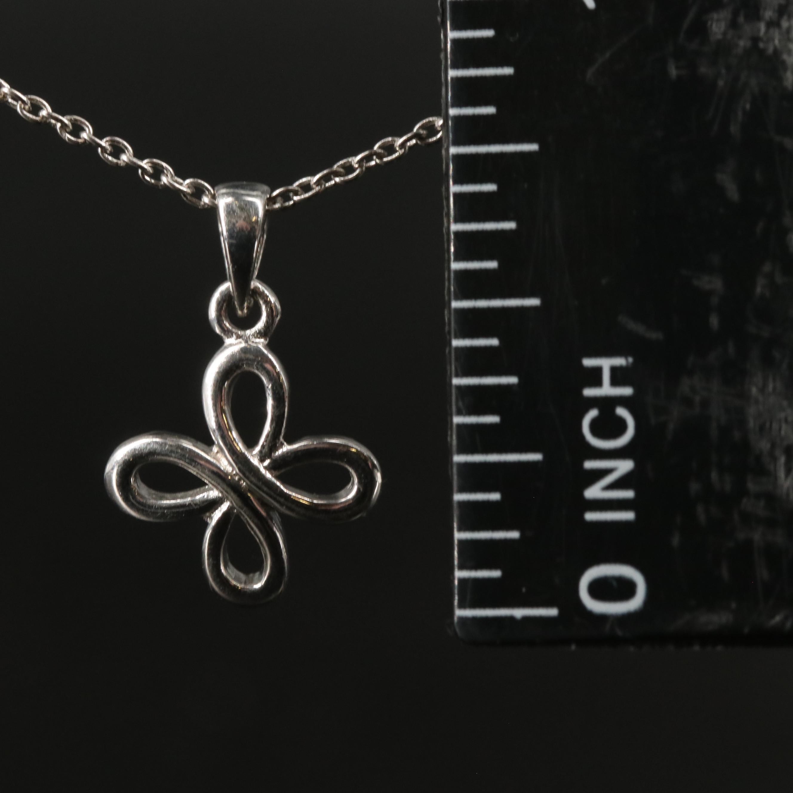 Sterling Floral Pendant Necklace