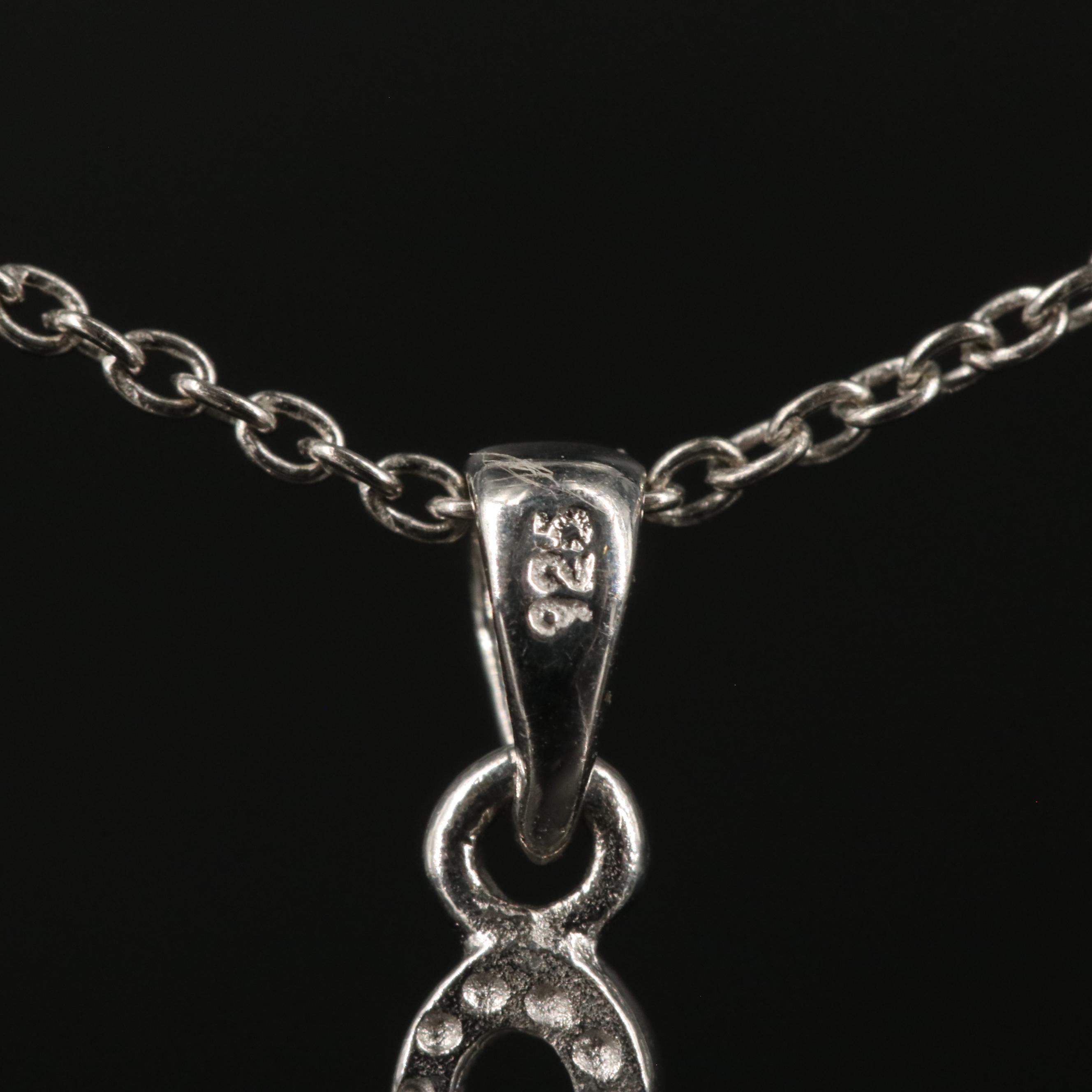 Sterling Floral Pendant Necklace