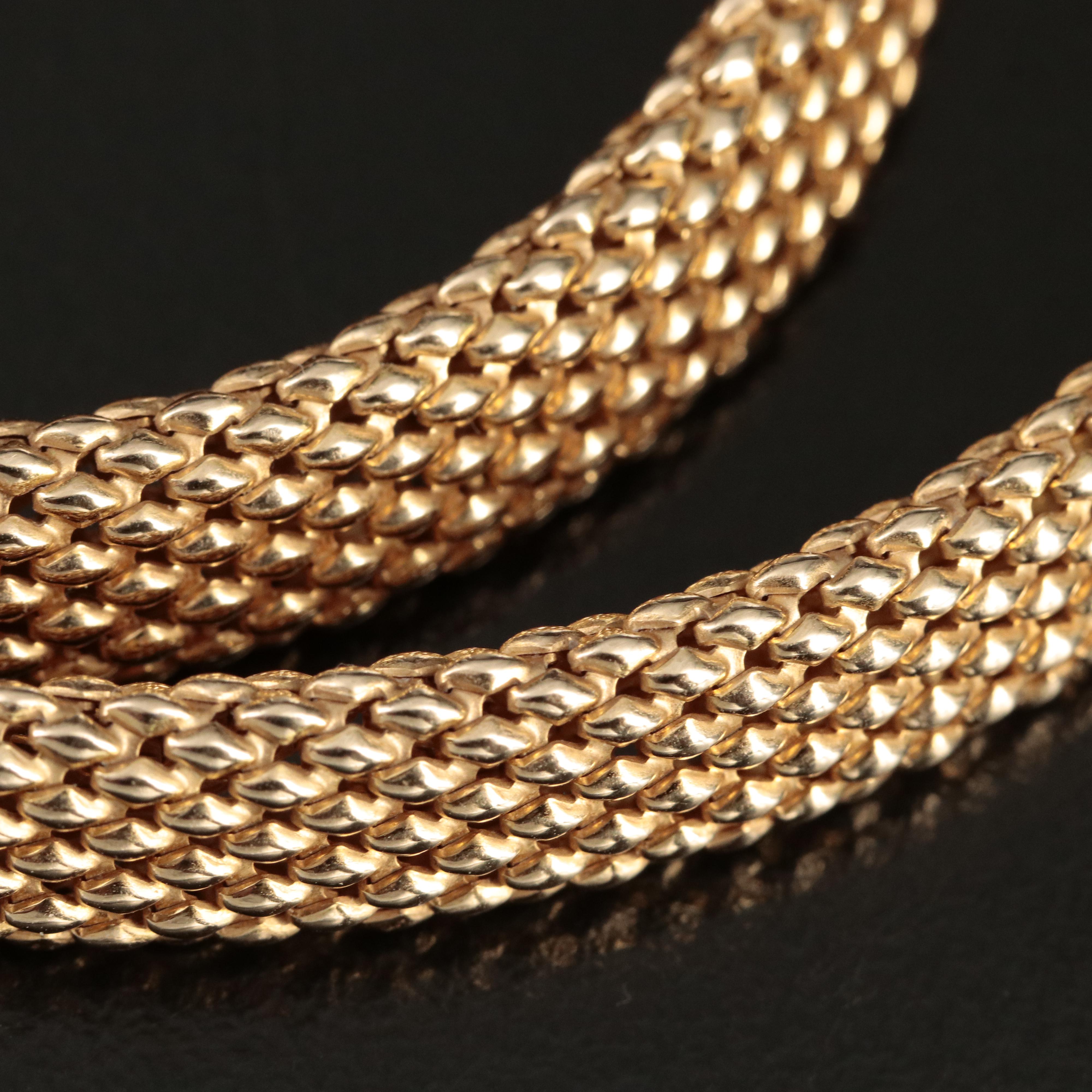 Italian 14K Flat Popcorn Chain Necklace with Sapphire Accents