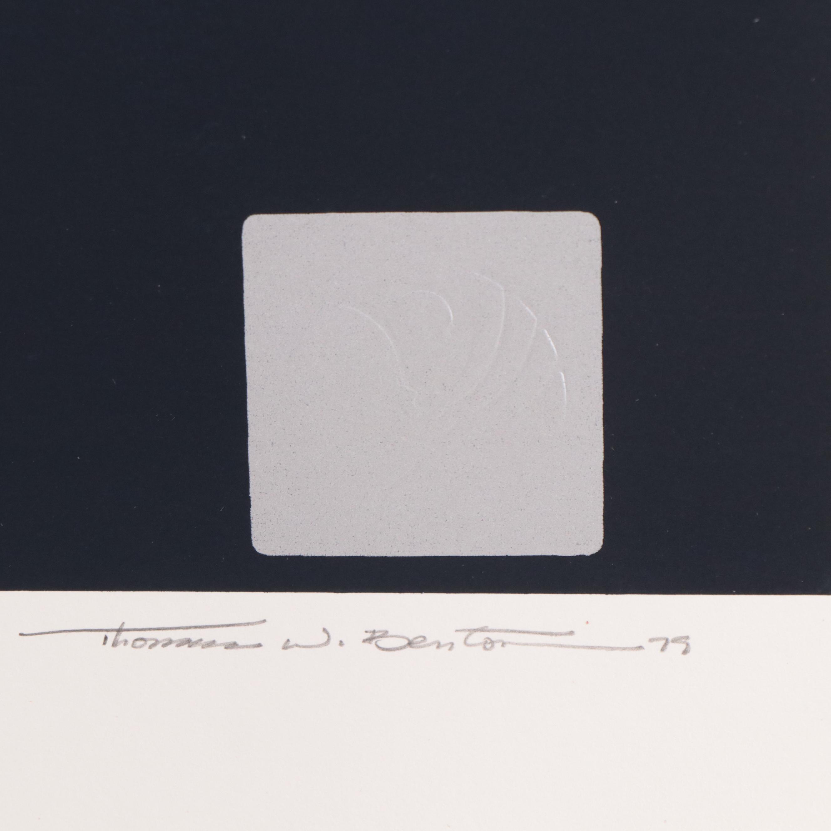 Thomas Whelan Benton Serigraph "Blue Landscape," 1979