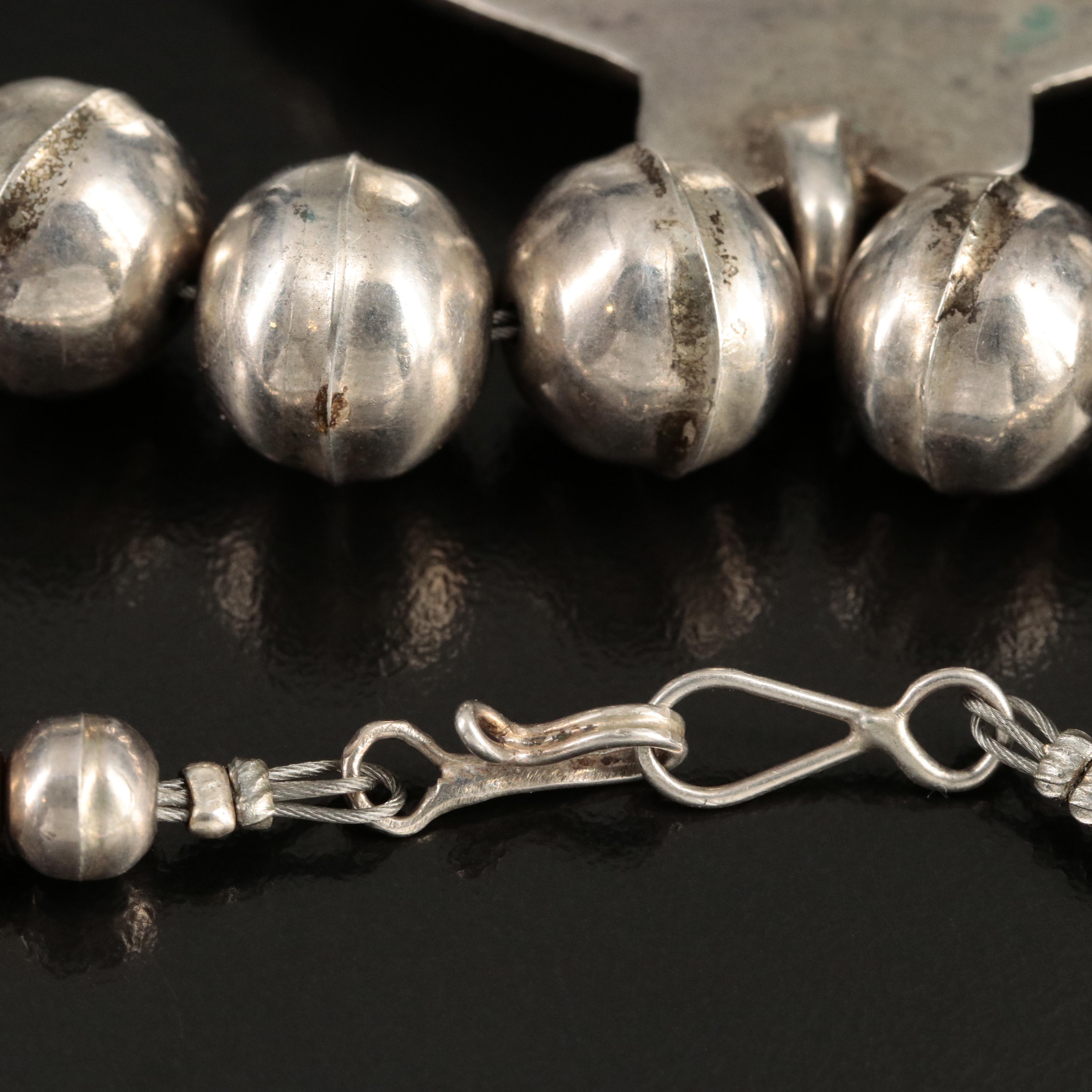 Frank Chee Navajo Dinè Sterling Turquoise Naja Necklace