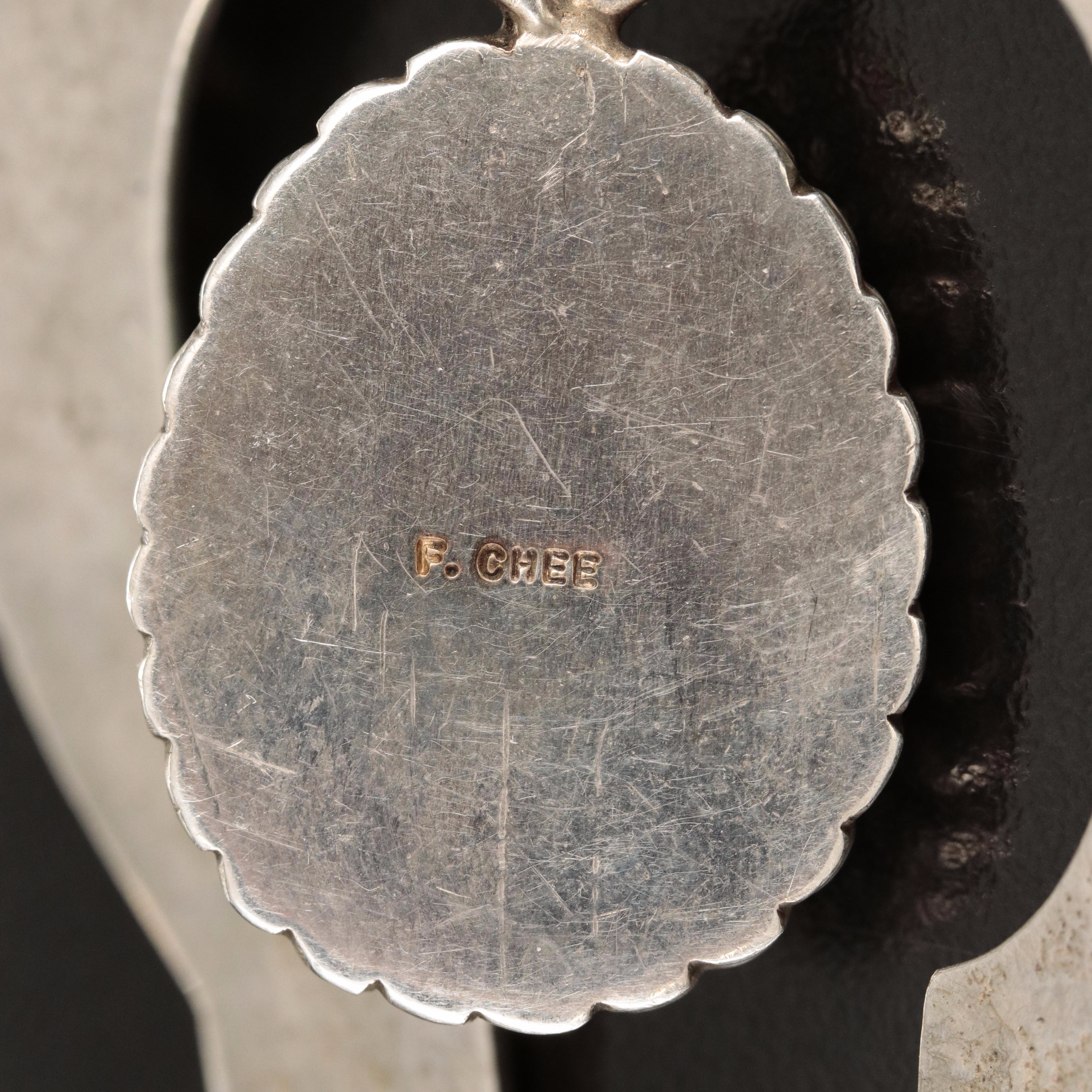 Frank Chee Navajo Dinè Sterling Turquoise Naja Necklace