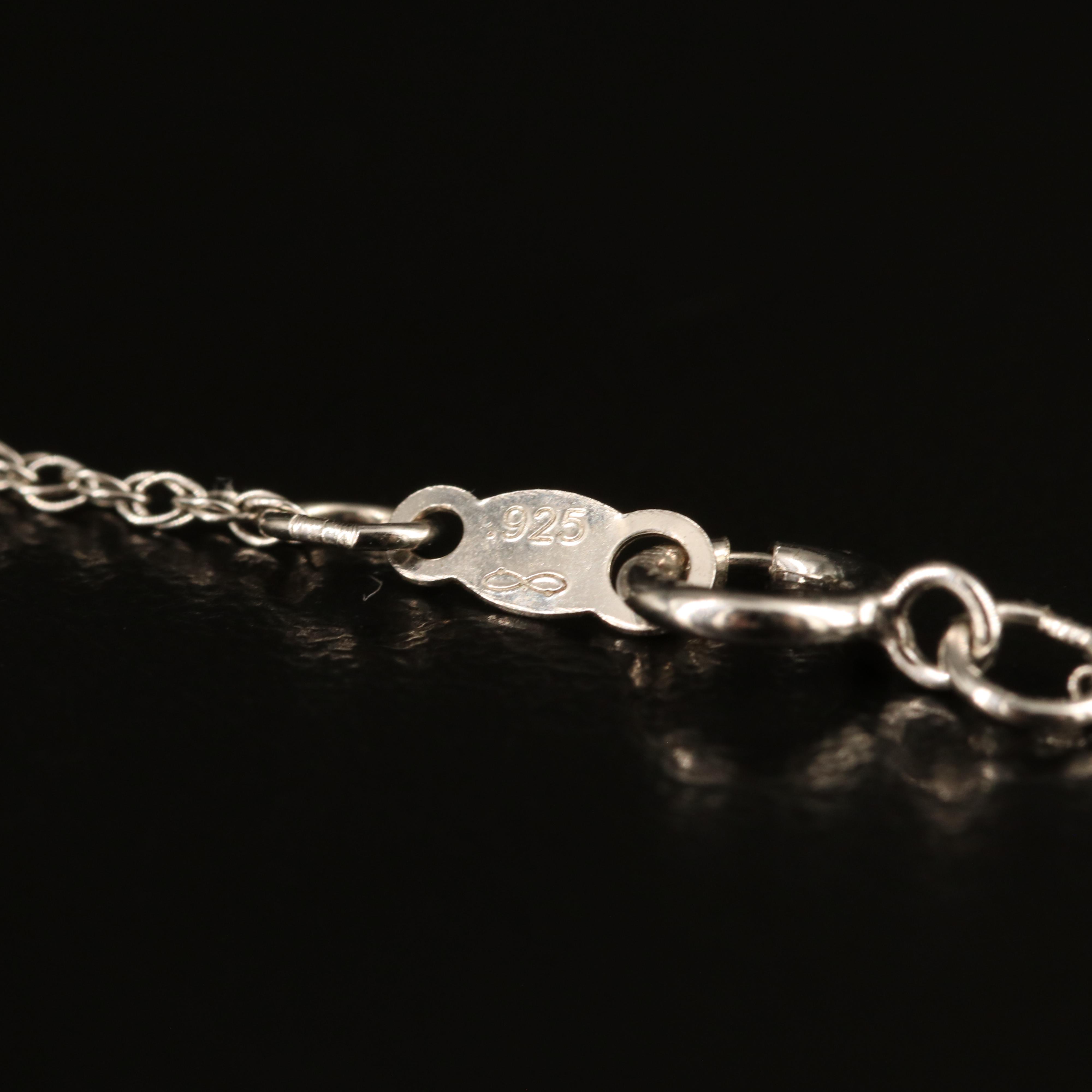 Sterling Sapphire Pendant Necklace