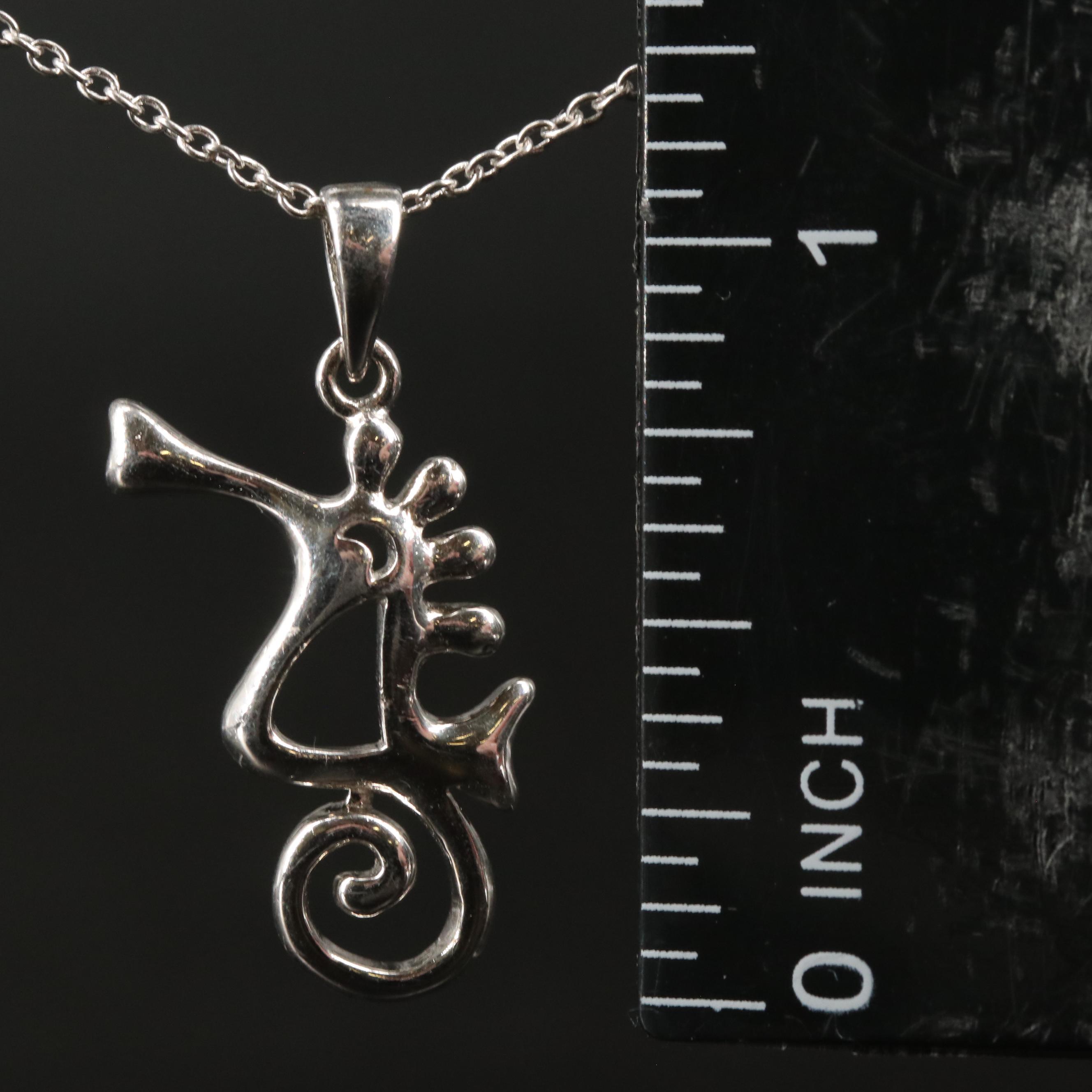 Sterling Seahorses Pendant Necklace