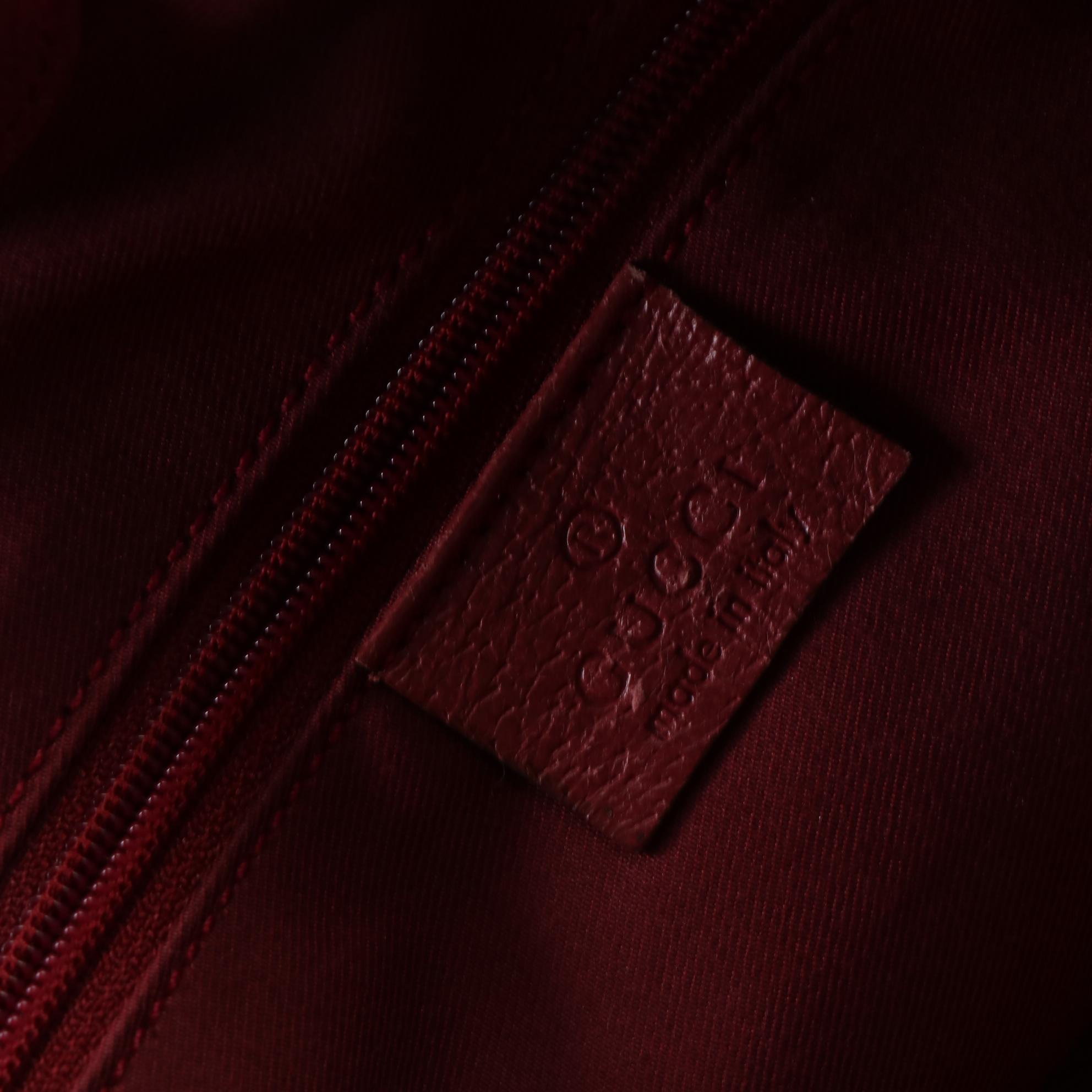 Gucci Eclipse Shoulder Bag in GG Canvas with Red Cinghiale Leather Trim