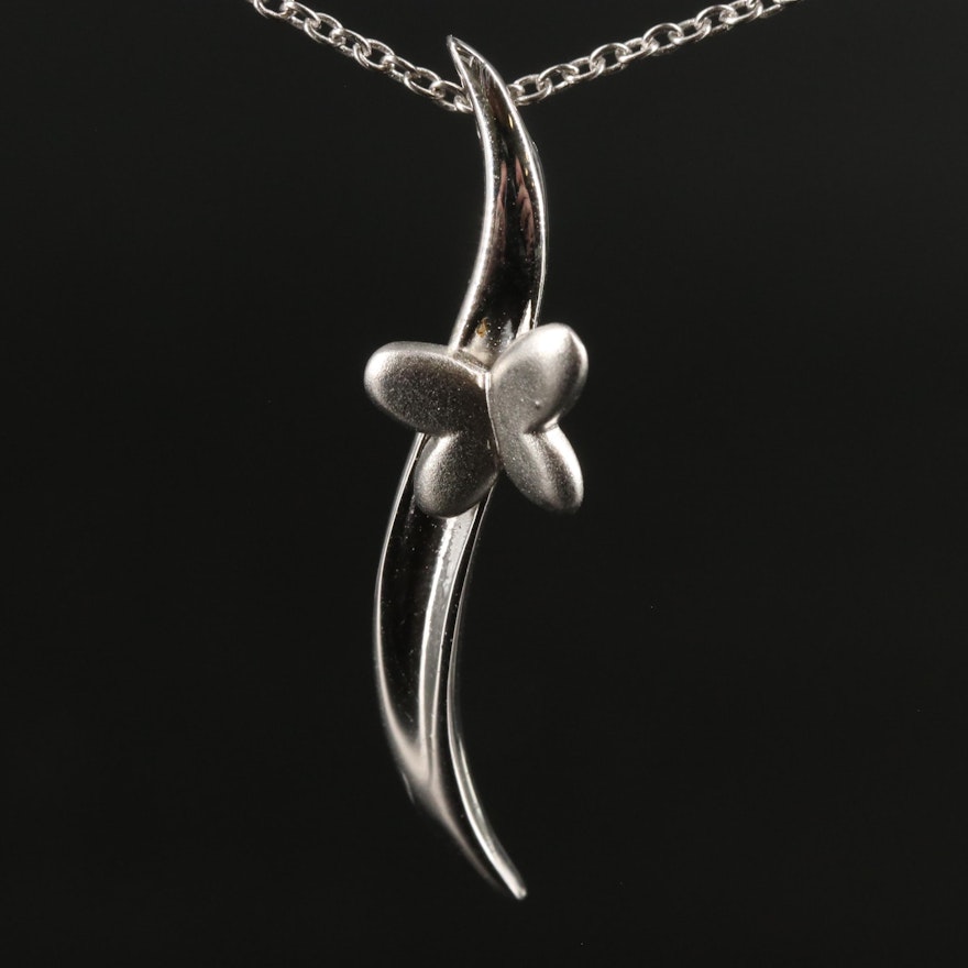 Sterling Pendant with Butterfly Necklace