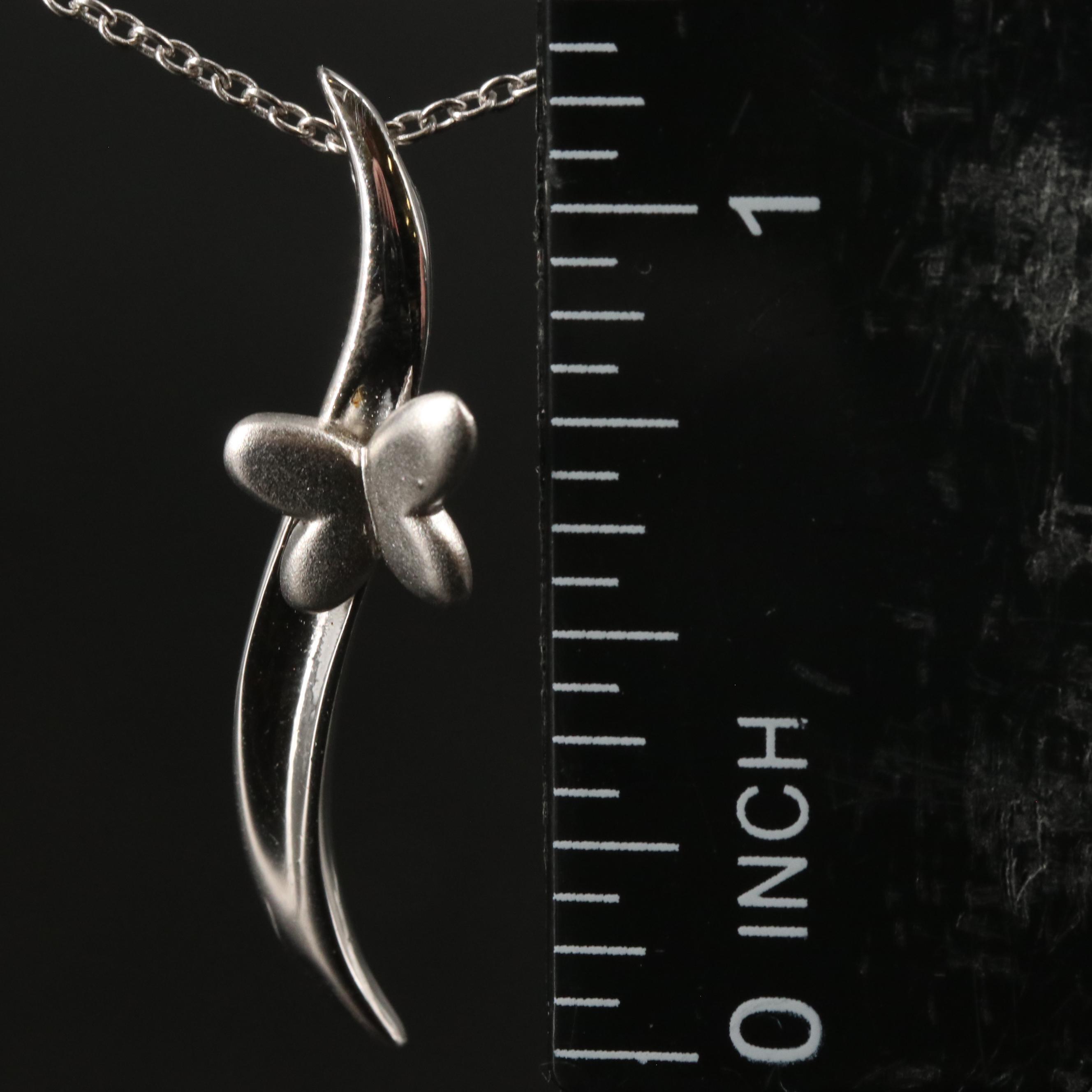 Sterling Pendant with Butterfly Necklace