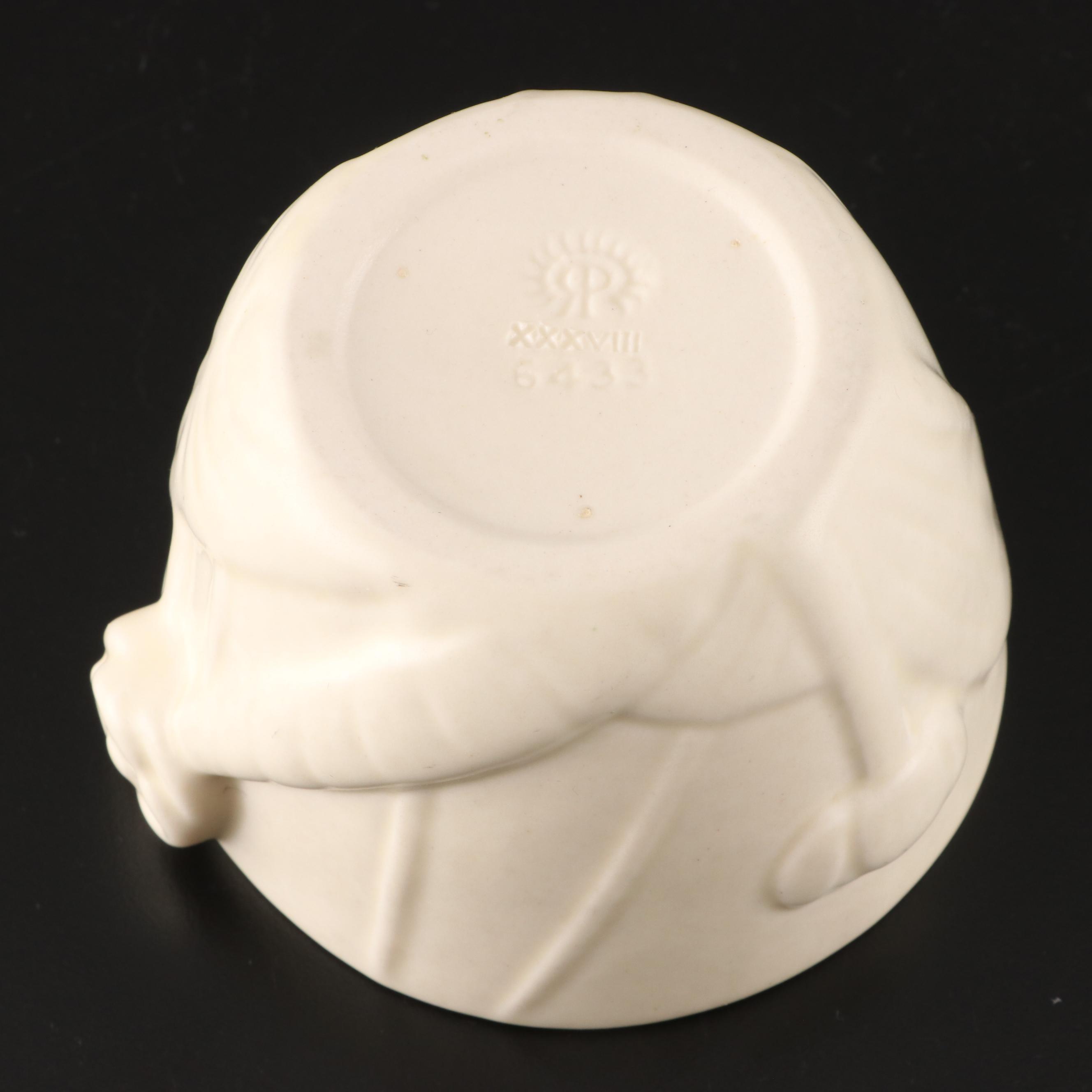 Rookwood Pottery Ivory Glazed Candlesticks and Decorative Bowls, 1930s and 1940s