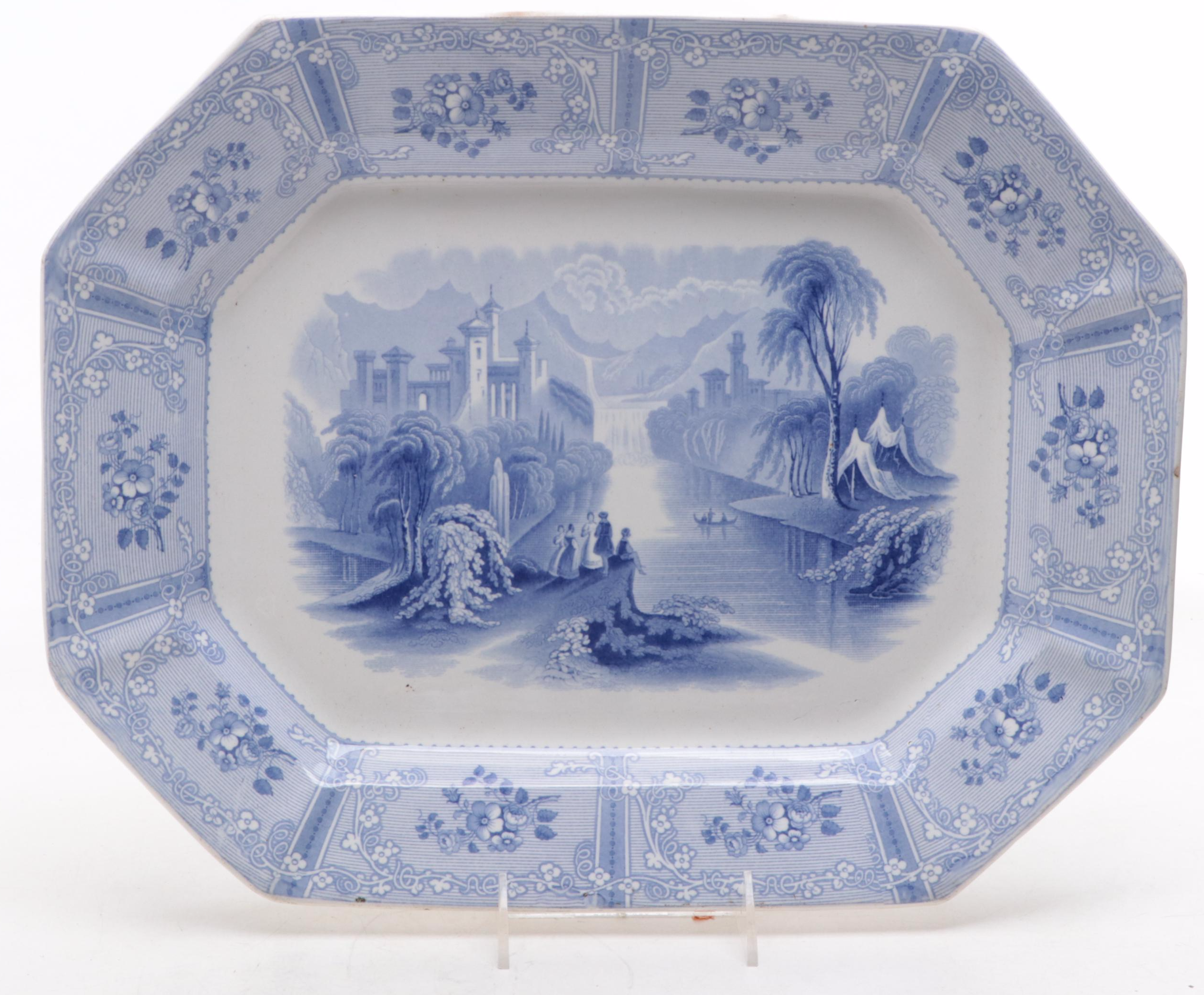 Joseph Heath "Ontario Lake Scenery" Platter and Other Earthenware Plates