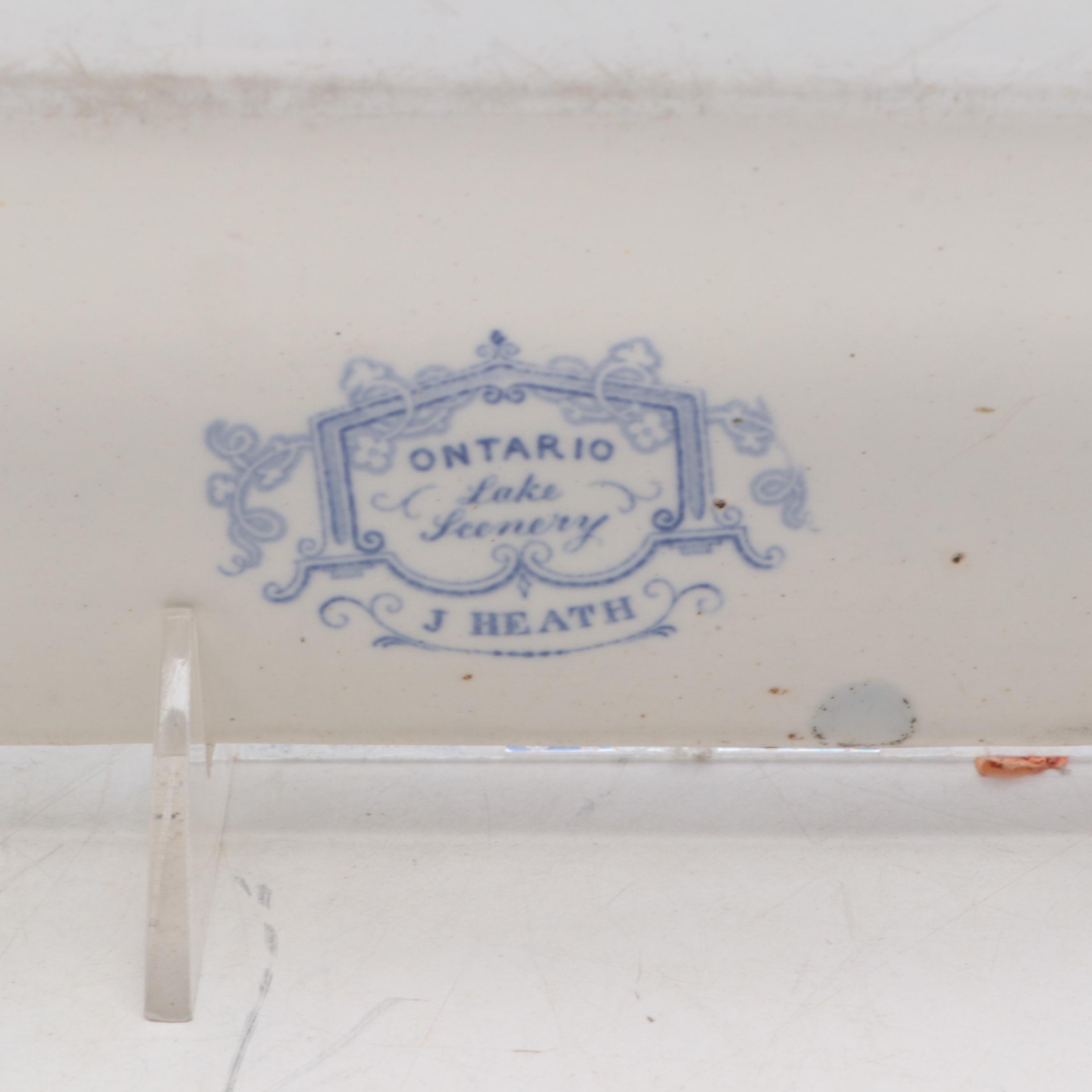 Joseph Heath "Ontario Lake Scenery" Platter and Other Earthenware Plates