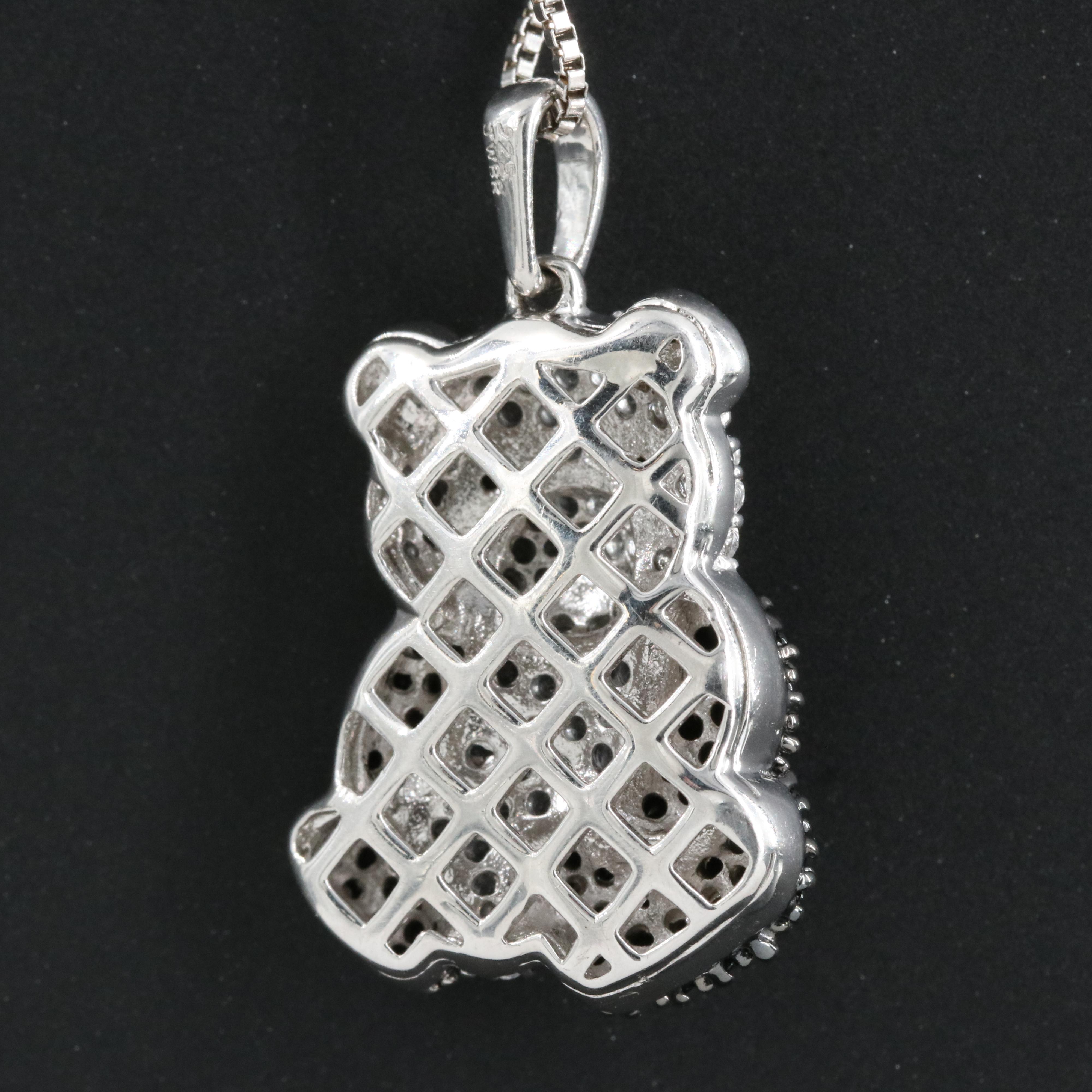 Sterling Cubic Zirconia Panda Pendant Necklace