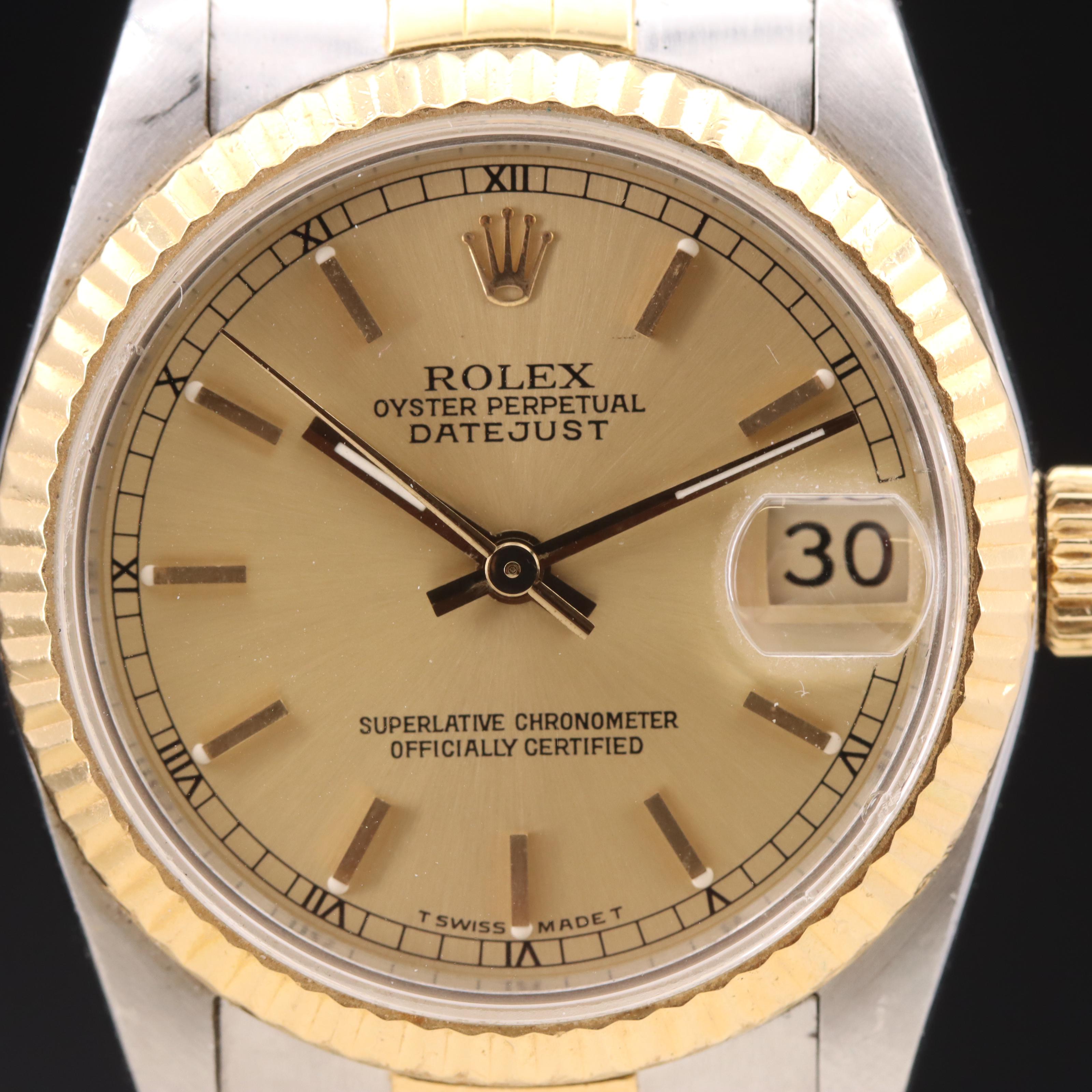 1987 - 1988 Rolex Oyster Perpetual Datejust Midsize Watch