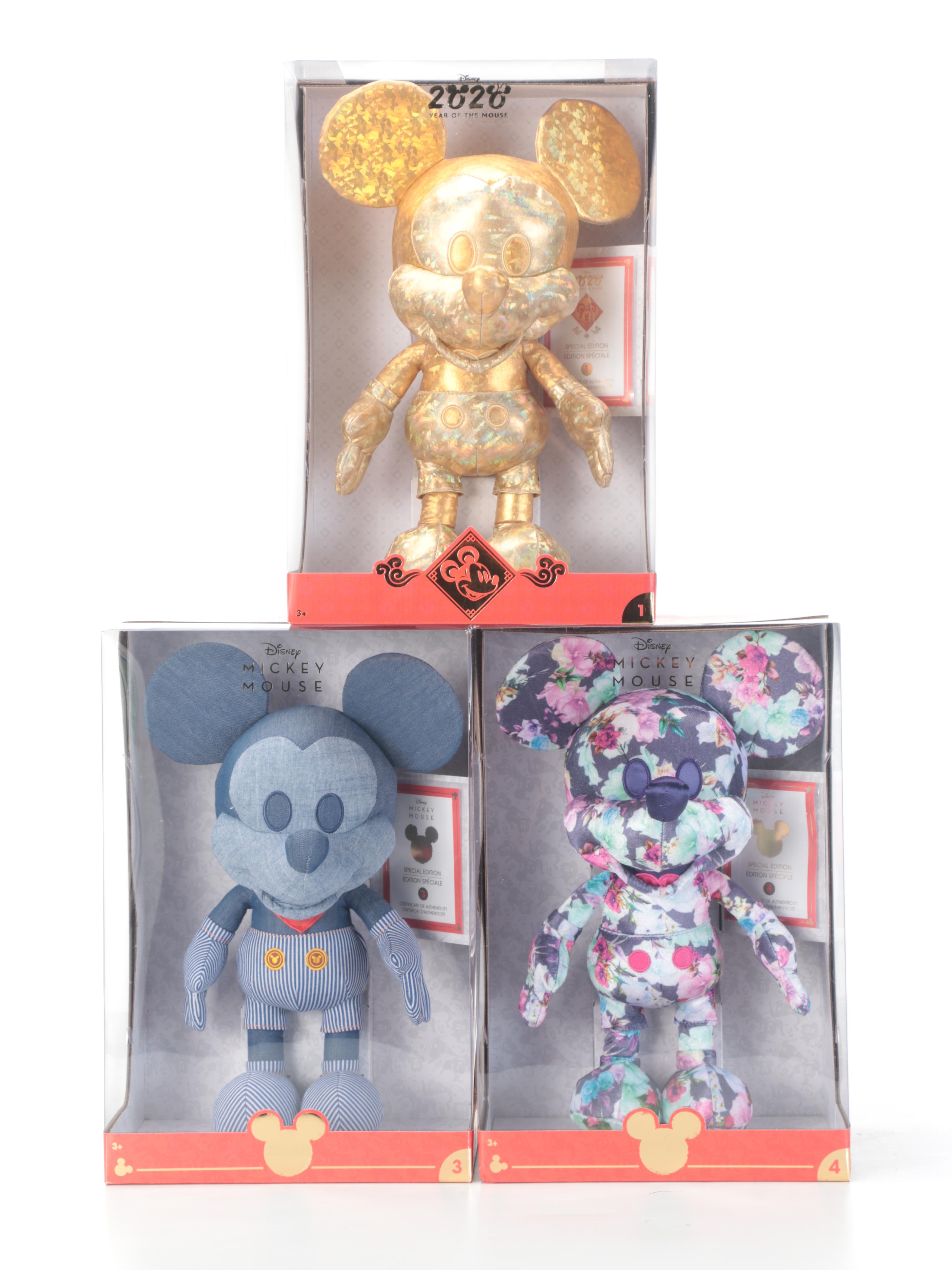Disney Limited Edition Mickey Mouse "Year of the Mouse" Collection Plush Figures