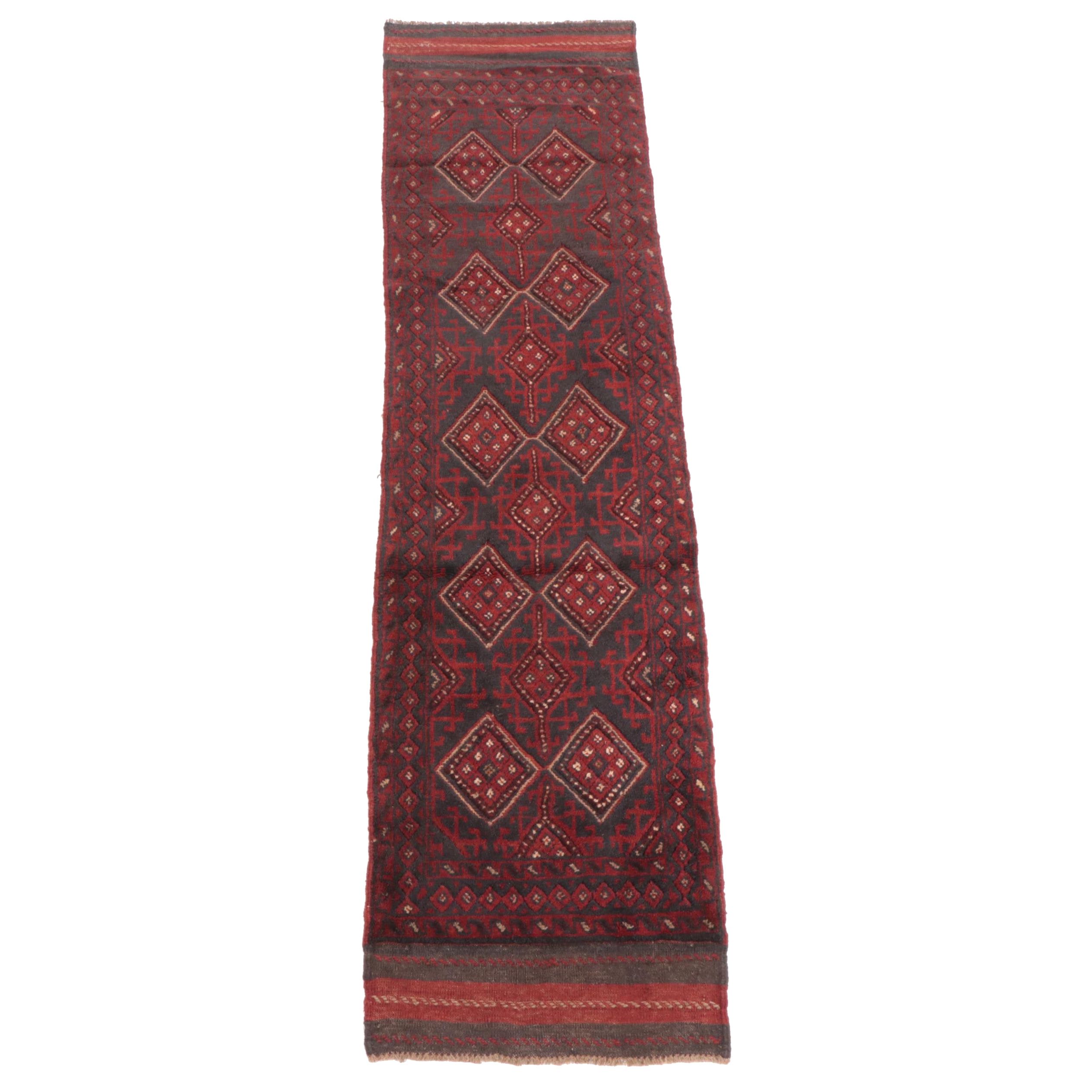 1'11 x 7'10 Hand-Knotted Afghan Mixed Technique Carpet Runner