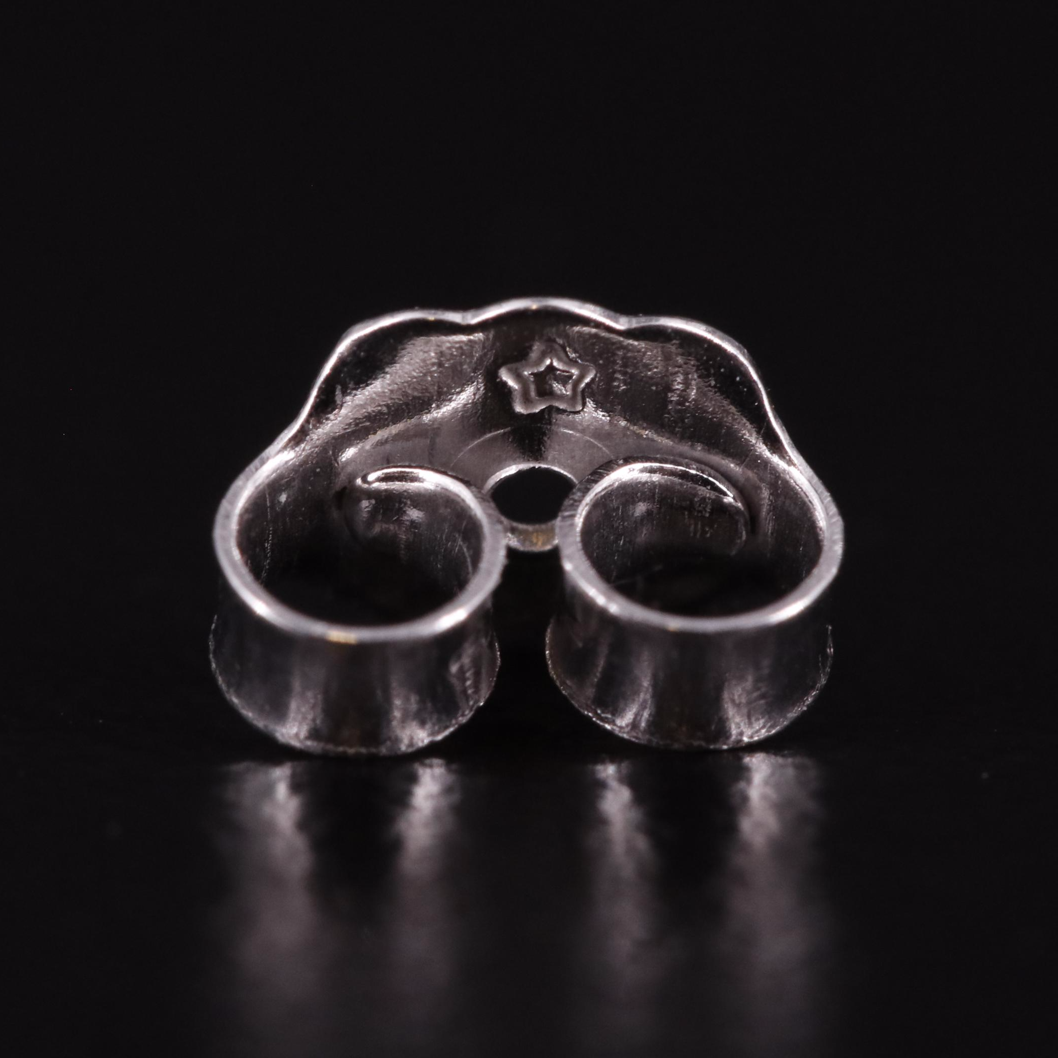 Sterling Diamond J Shaped Earrings