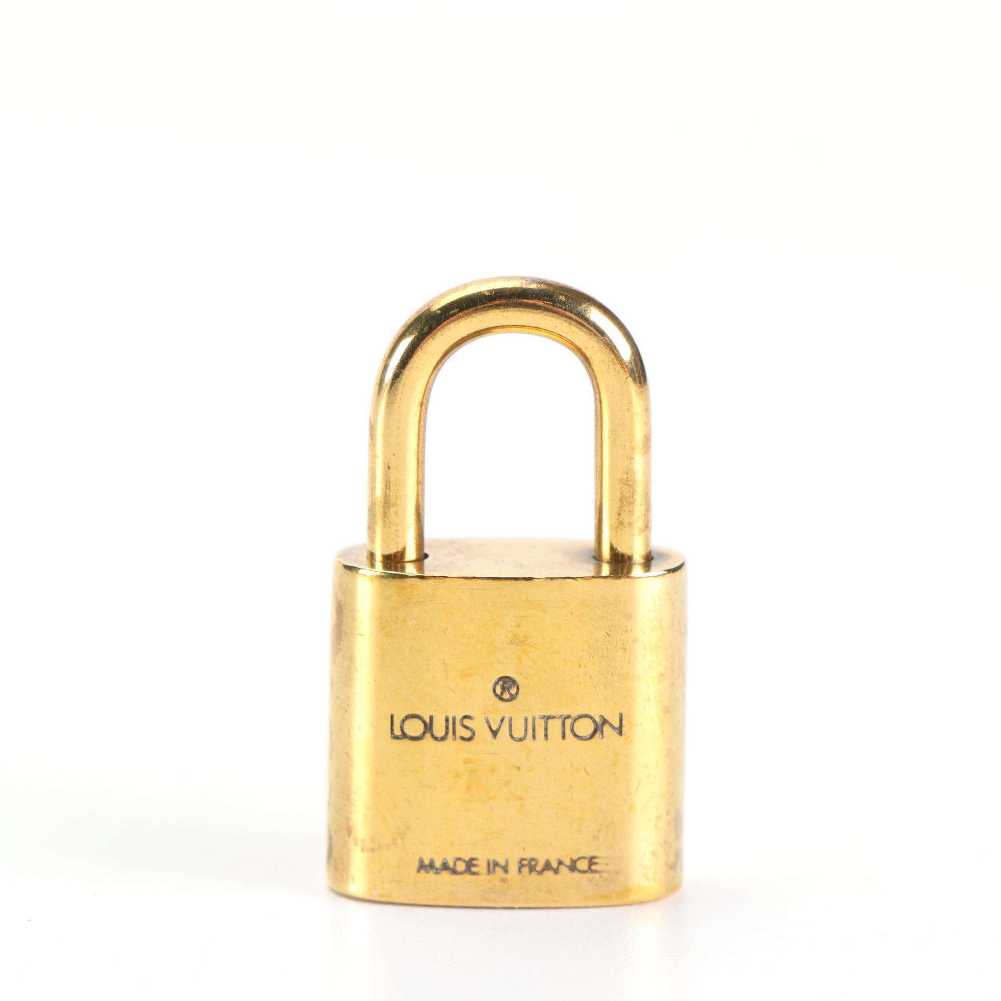 Louis Vuitton Brass Padlock and Key Set
