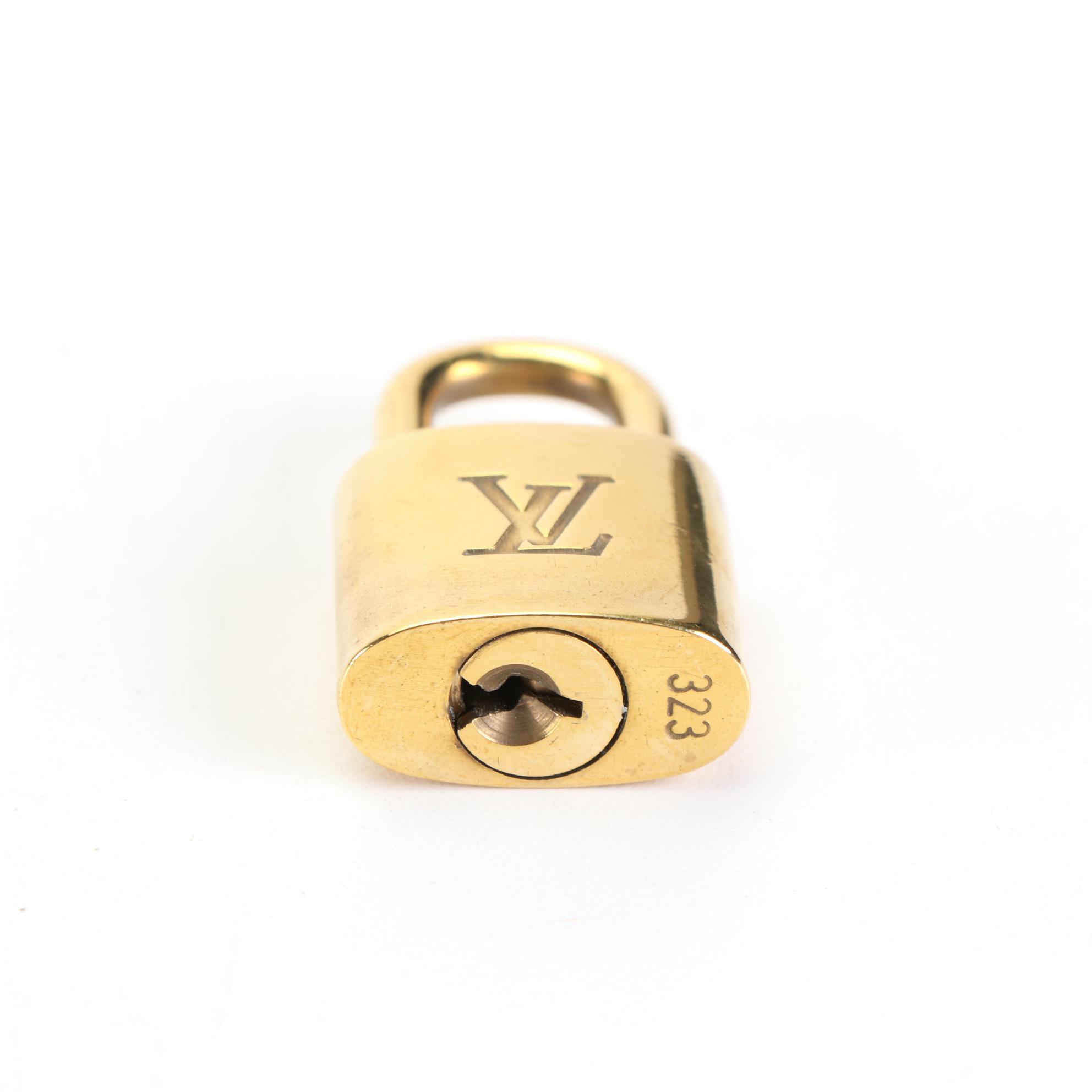 Louis Vuitton Brass Padlock and Key Set