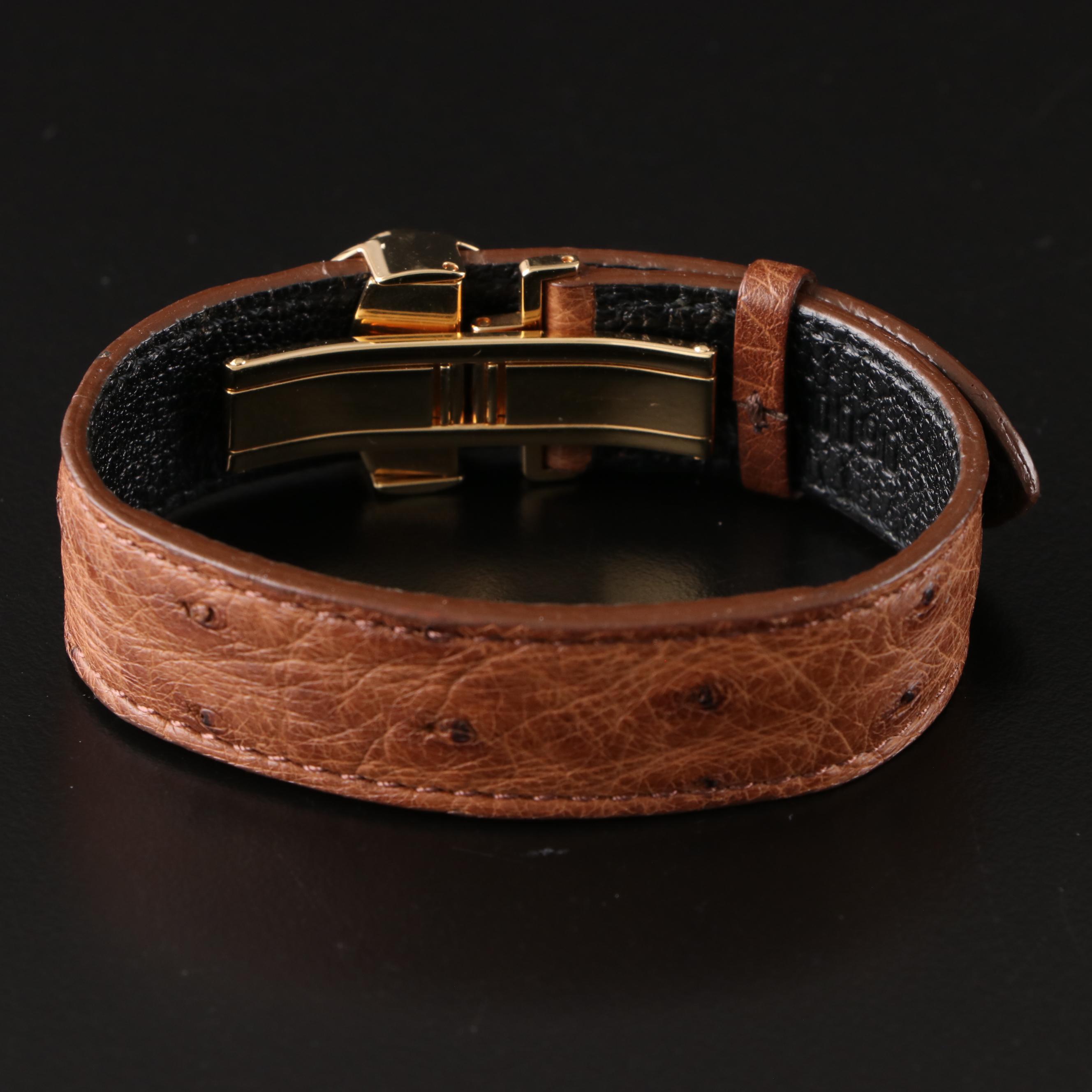 Louis Vuitton "Good Luck" Bracelet in Ostrich Leather