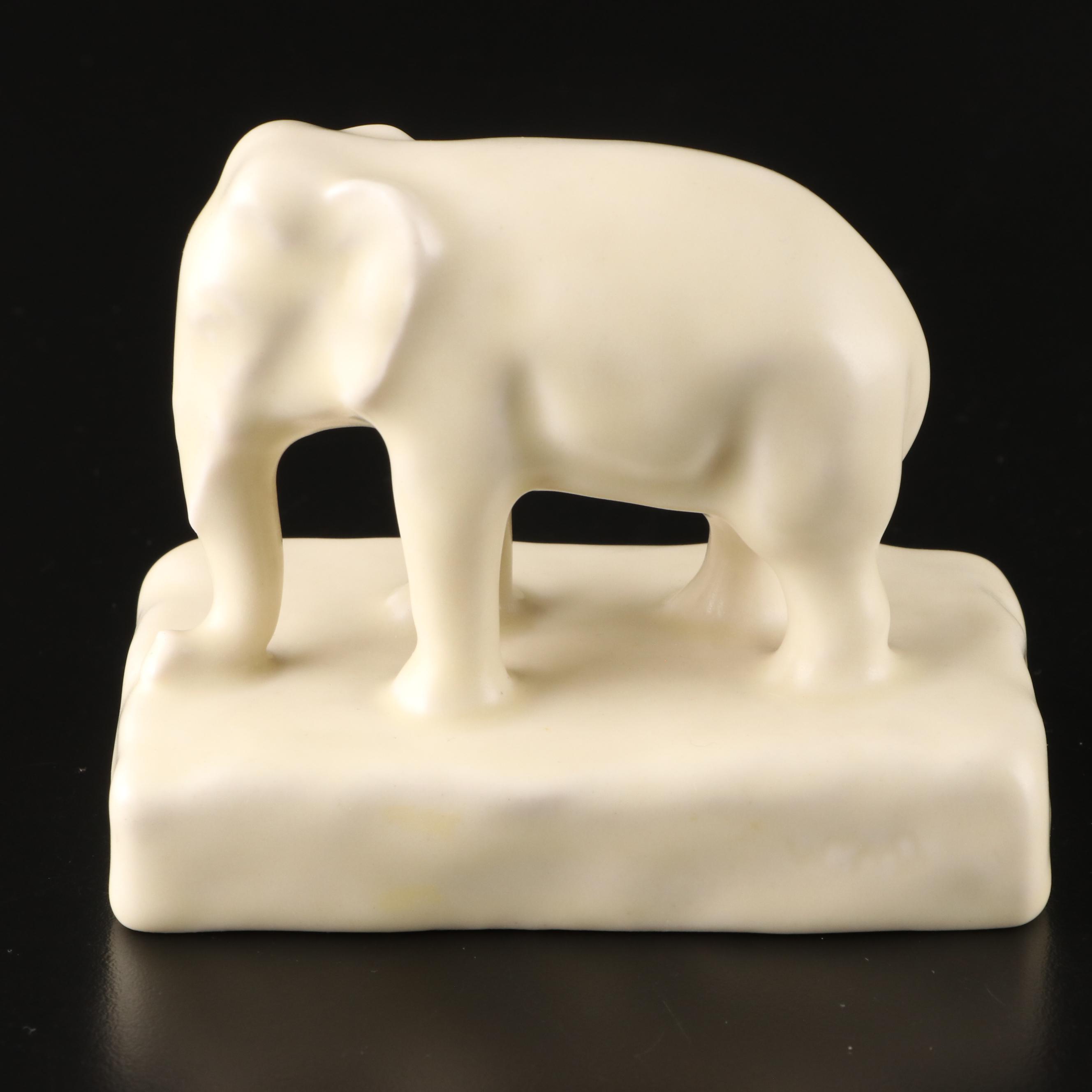 Rookwood Pottery Ivory Glaze Elephant Figurine and More
