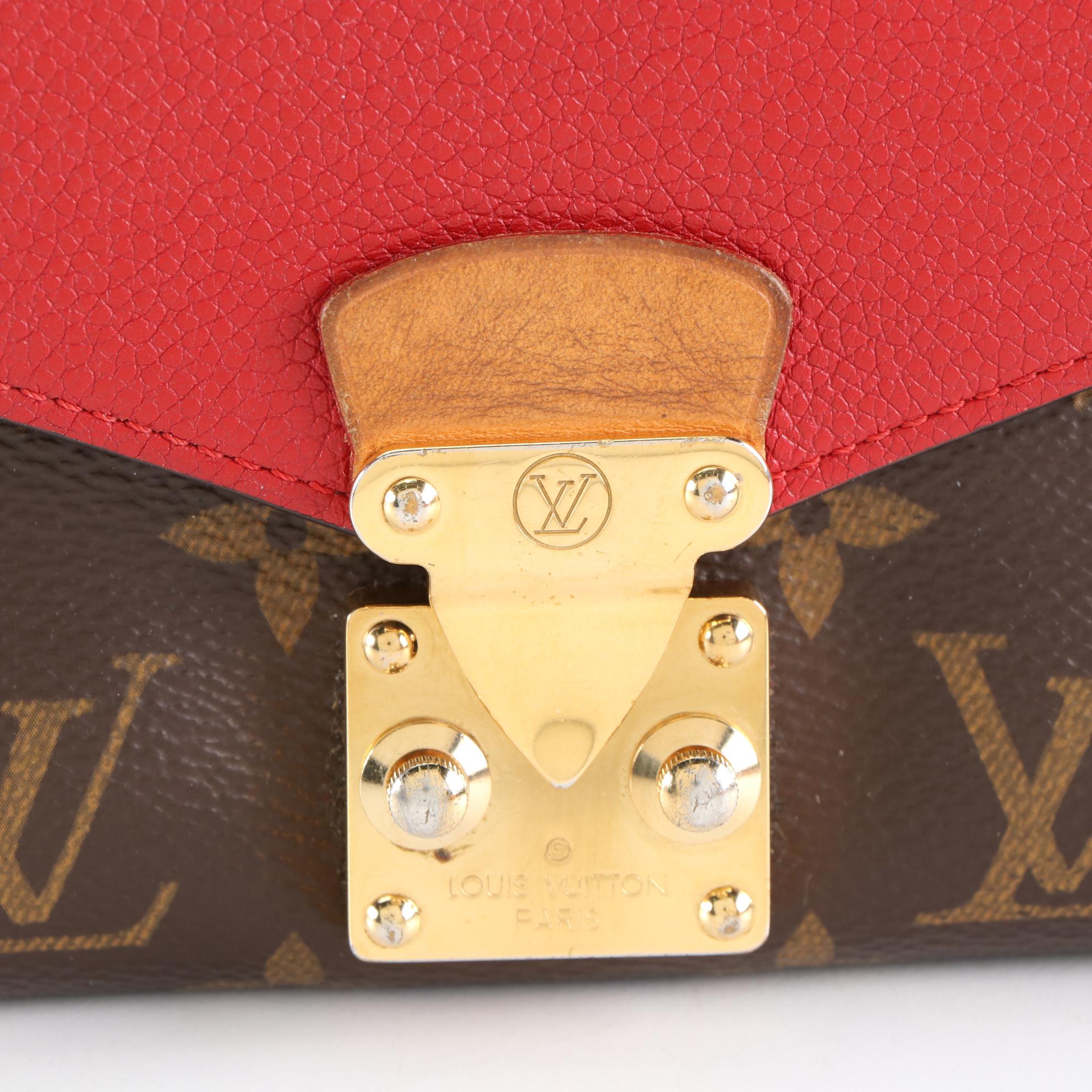 Louis Vuitton Monogram Pallas Wallet in Coated Canvas and Cherry Leather