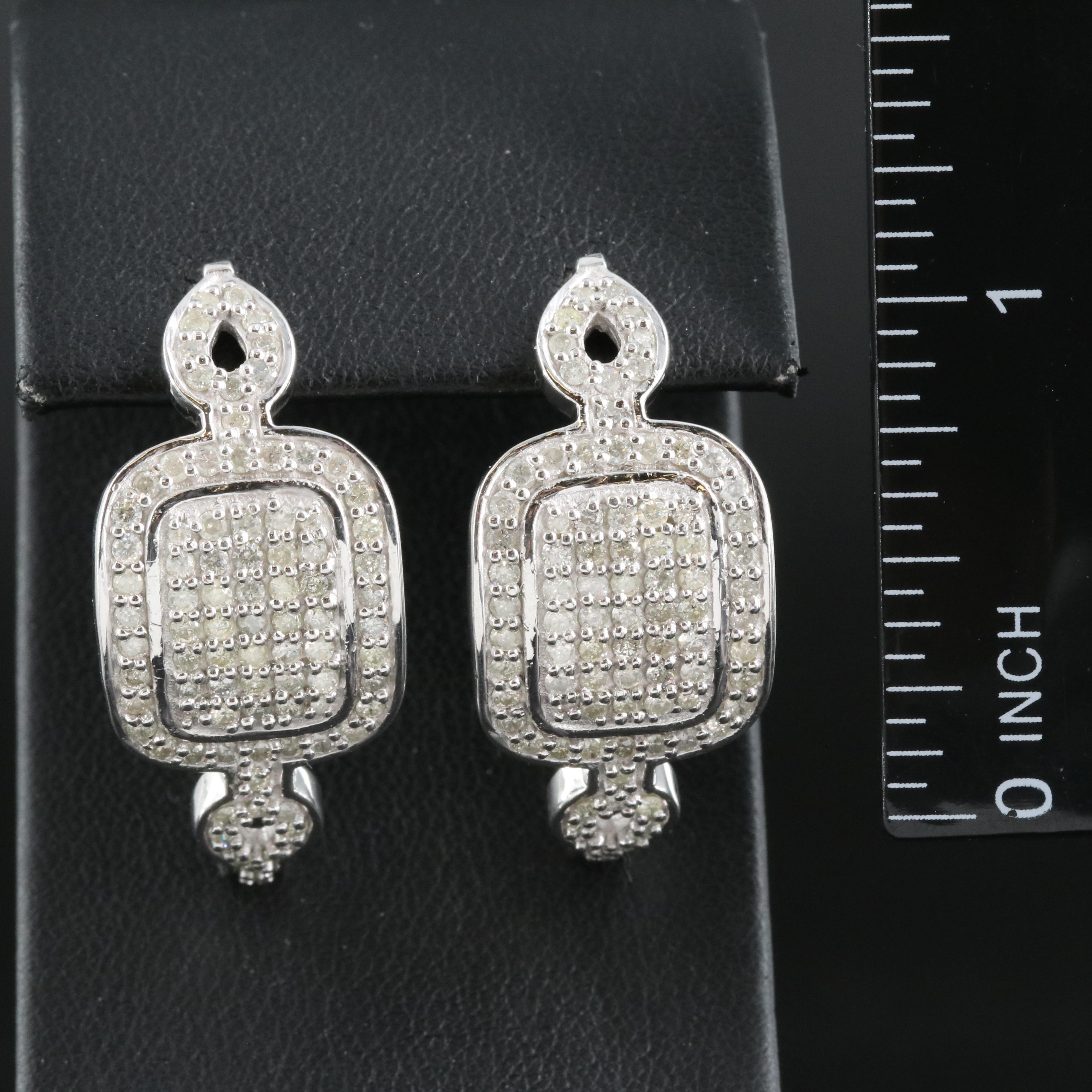 Sterling 2.00 CTW Diamond Earrings