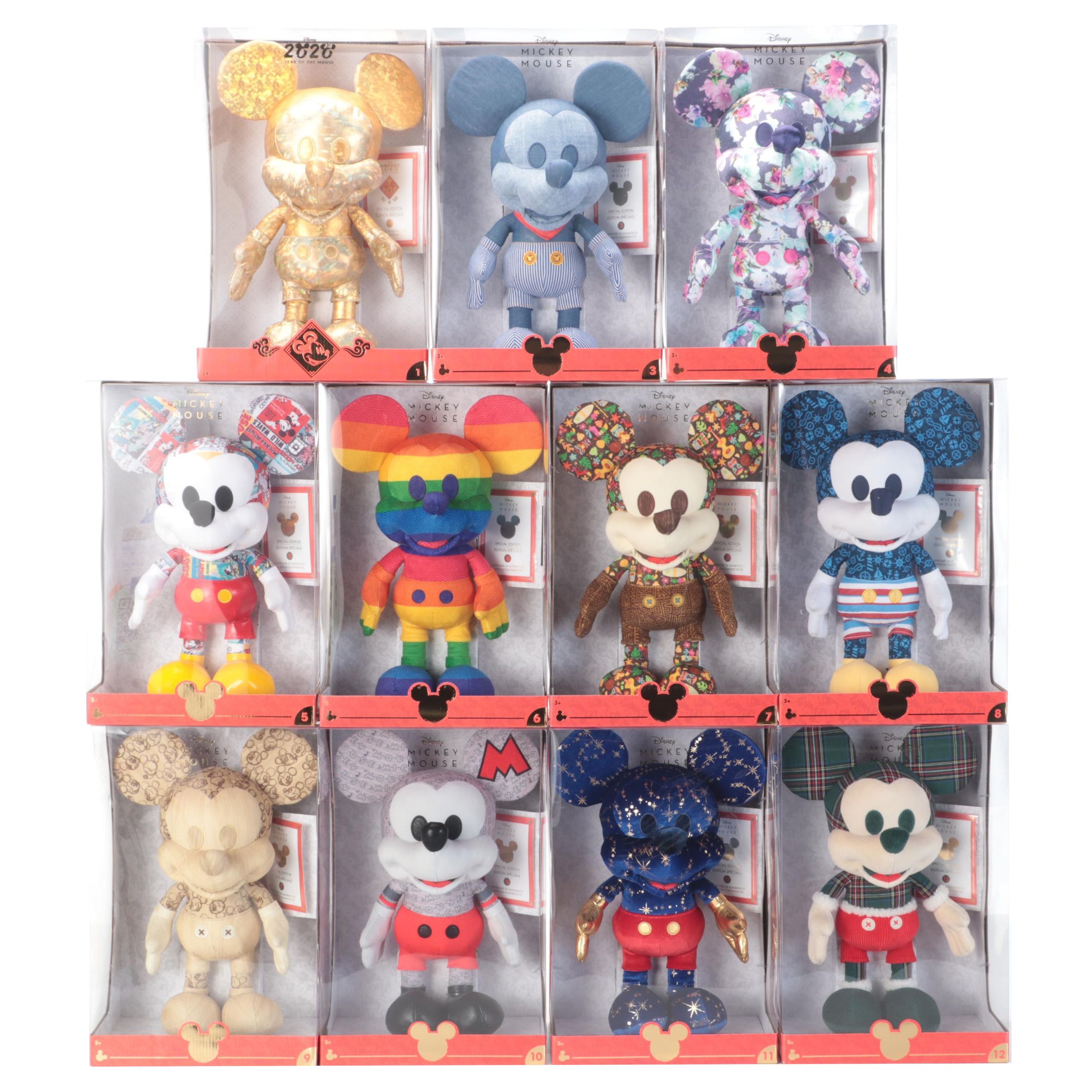 Disney Limited Edition Mickey Mouse "Year of the Mouse" Collection Plush Figures
