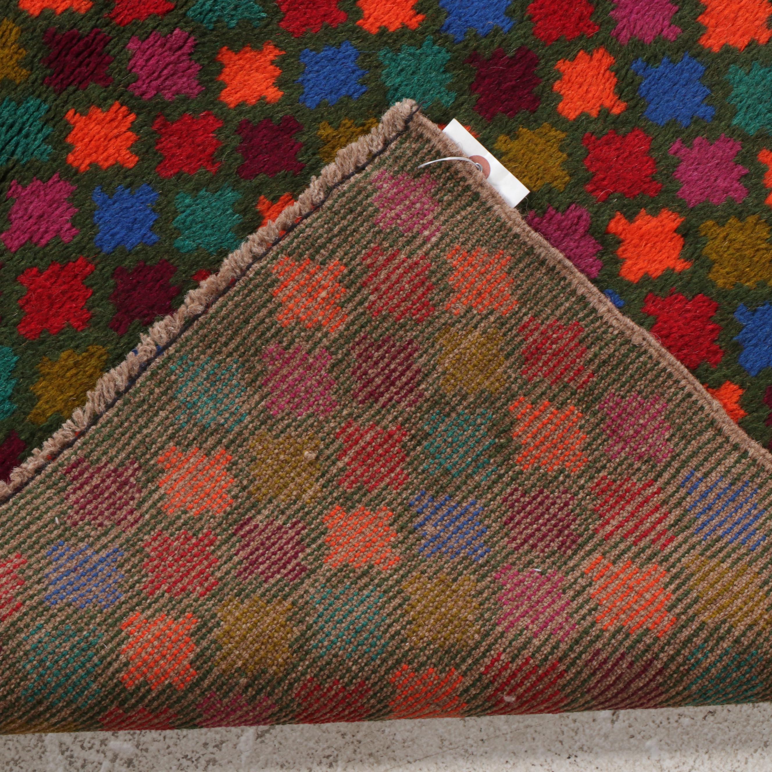 3'11 x 6'4 Hand-Knotted Indo-Persian Gabbeh Area Rug