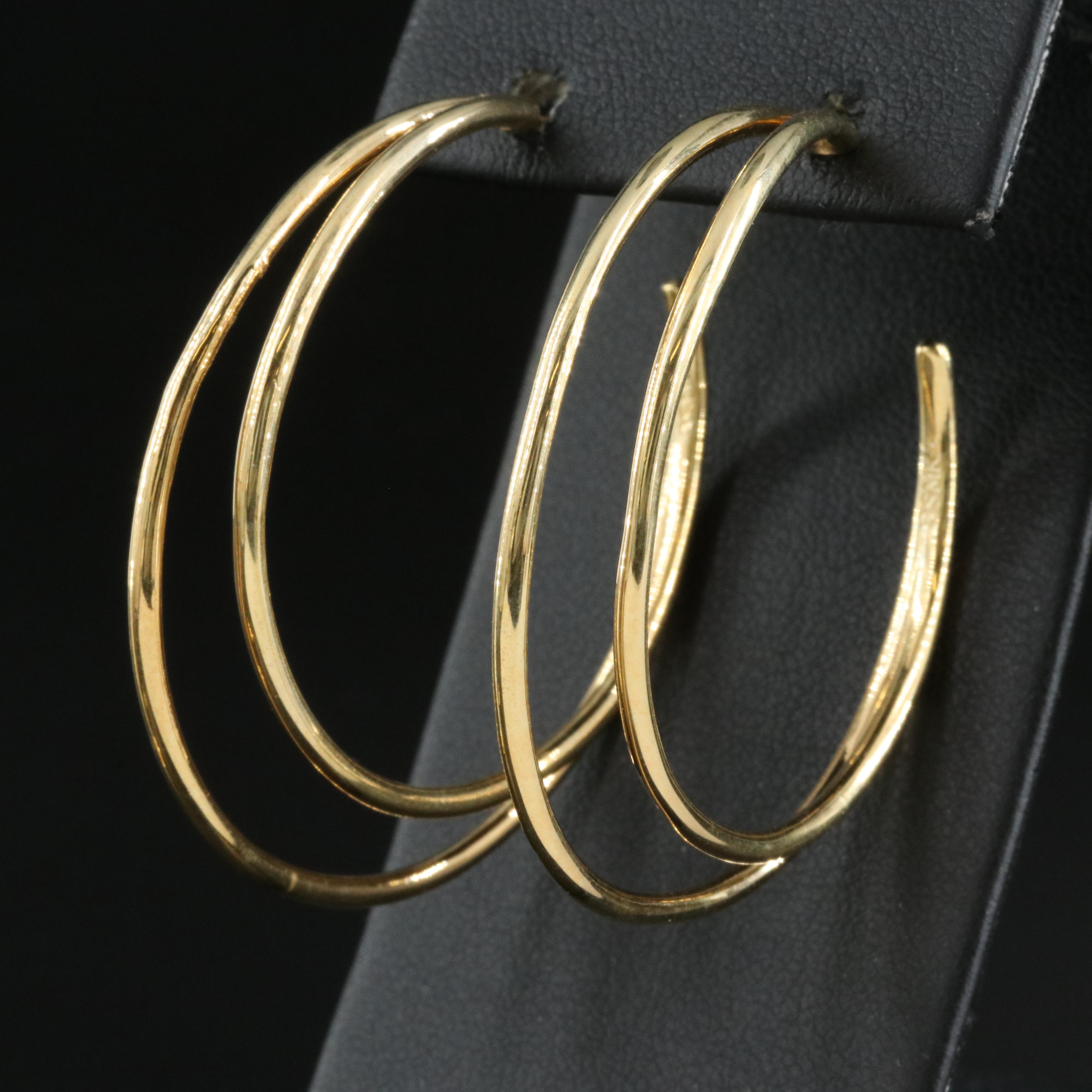 Sterling Crescent Hoop Earrings