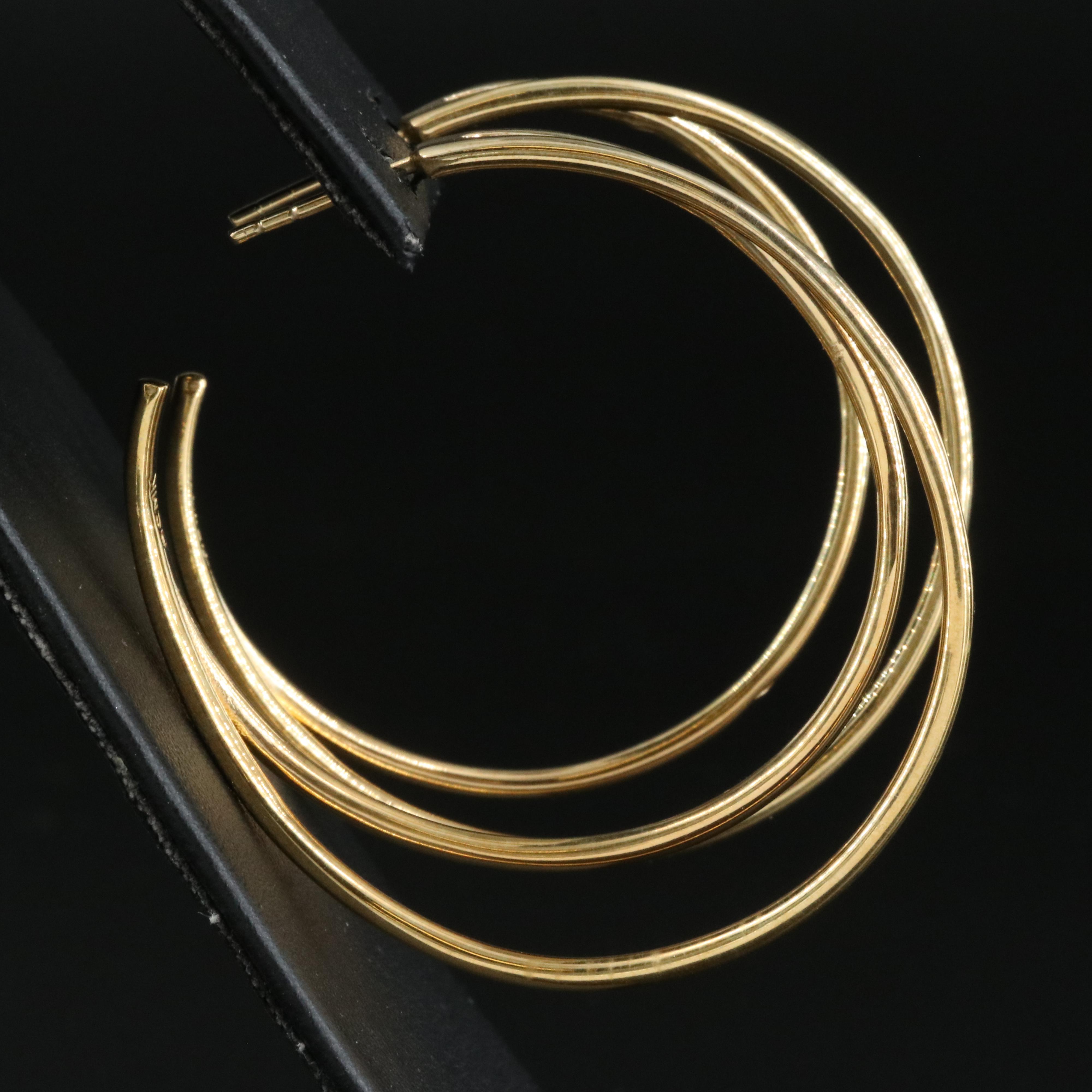 Sterling Crescent Hoop Earrings