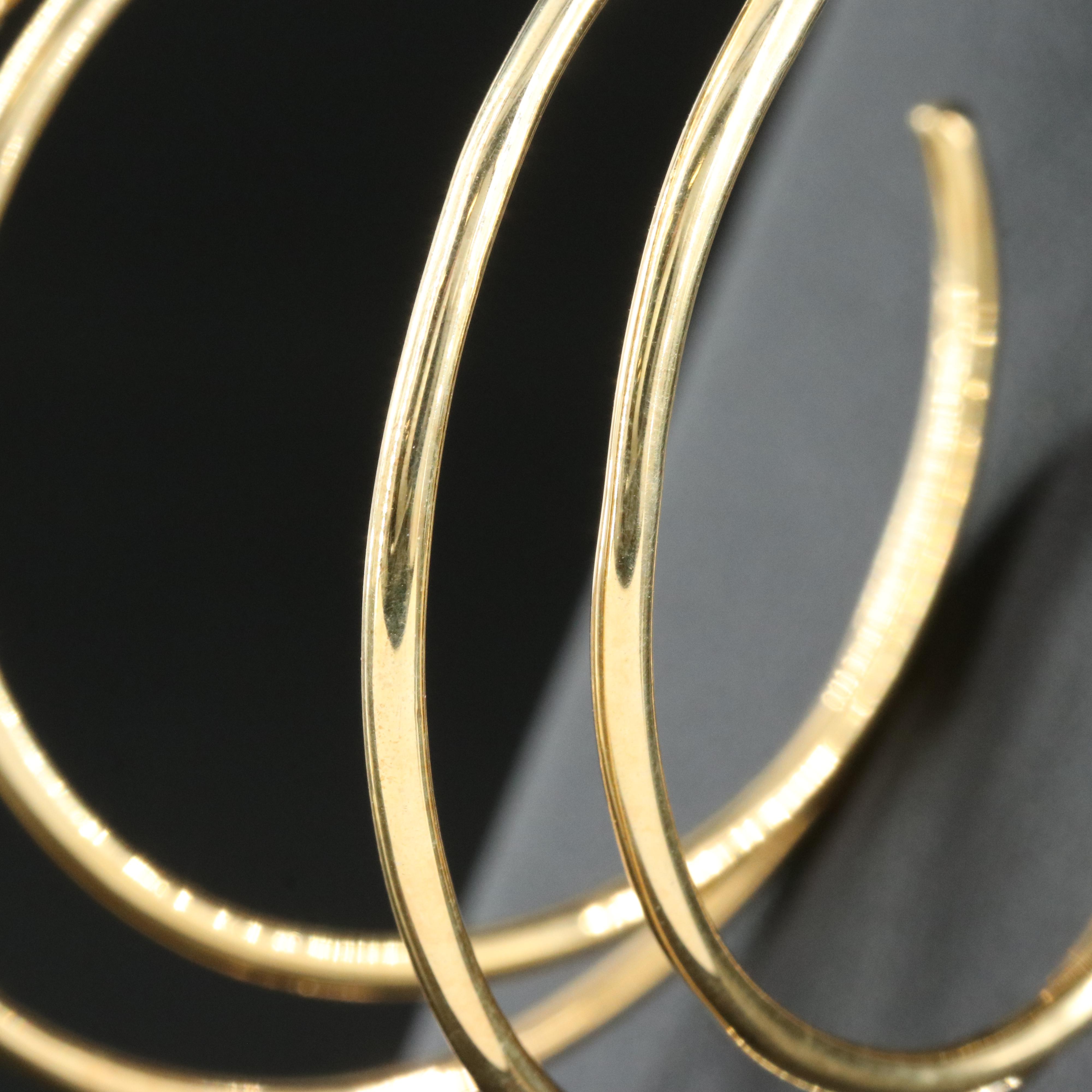 Sterling Crescent Hoop Earrings