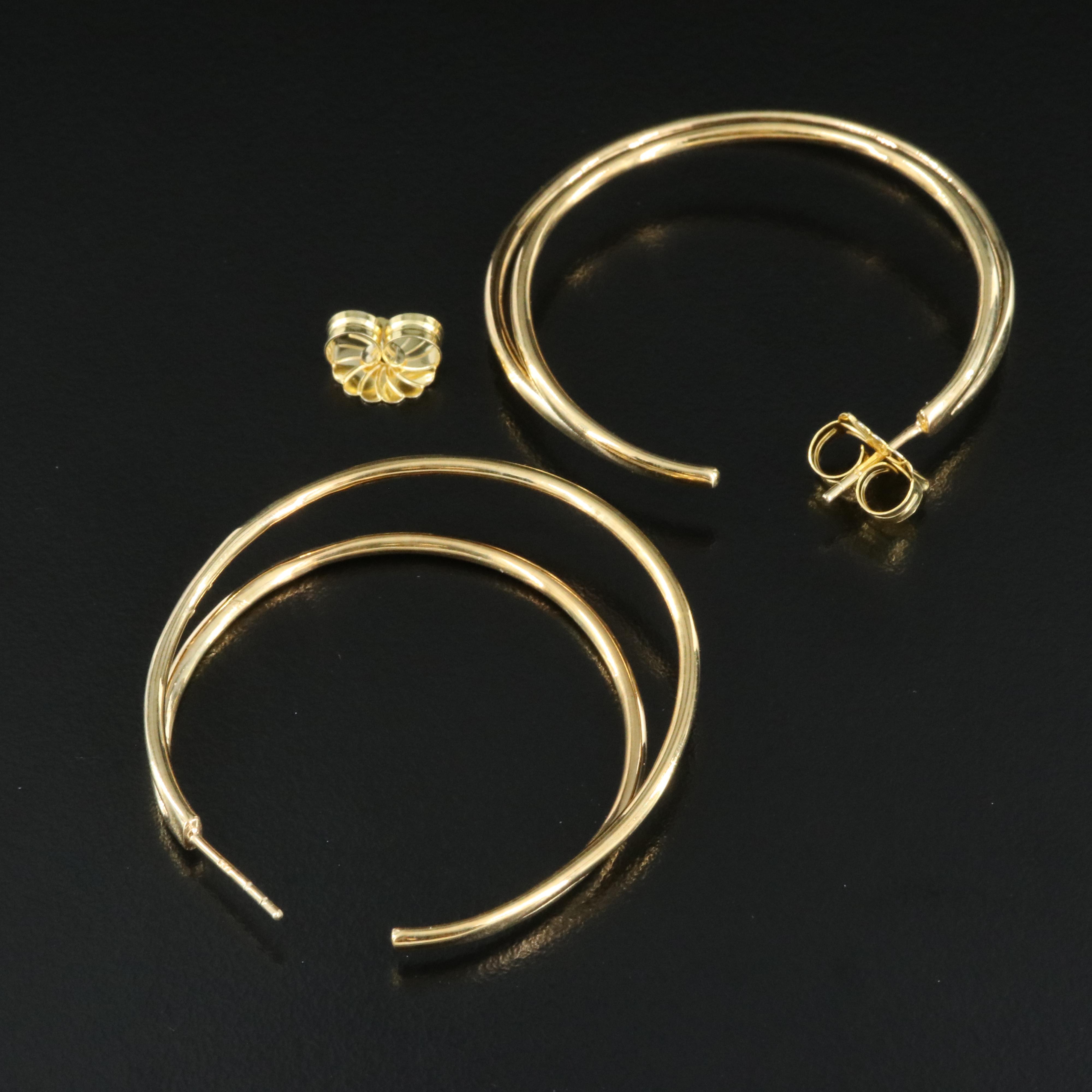Sterling Crescent Hoop Earrings