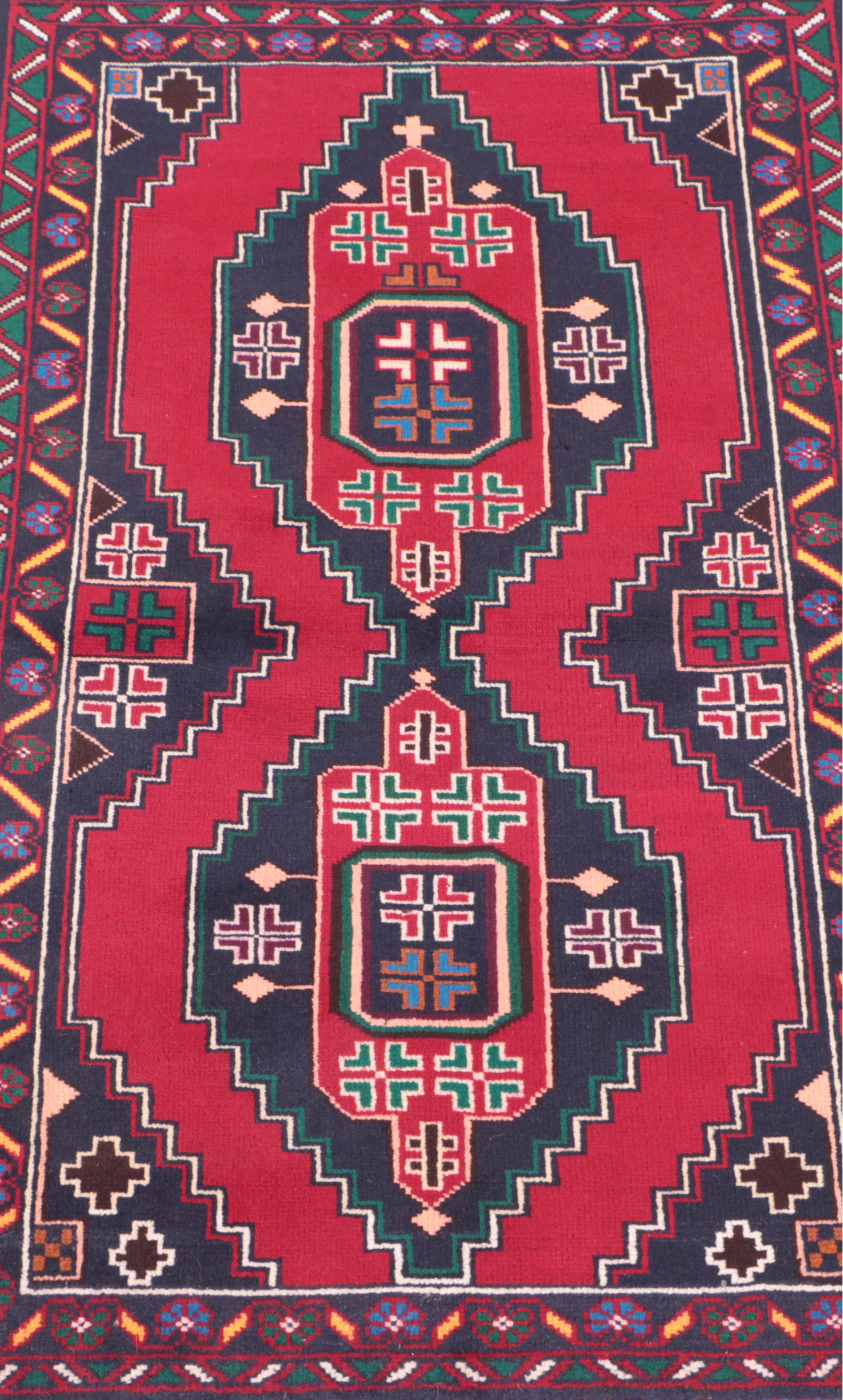 2'10 x 5' Hand-Knotted Afghan Baluch Accent Rug