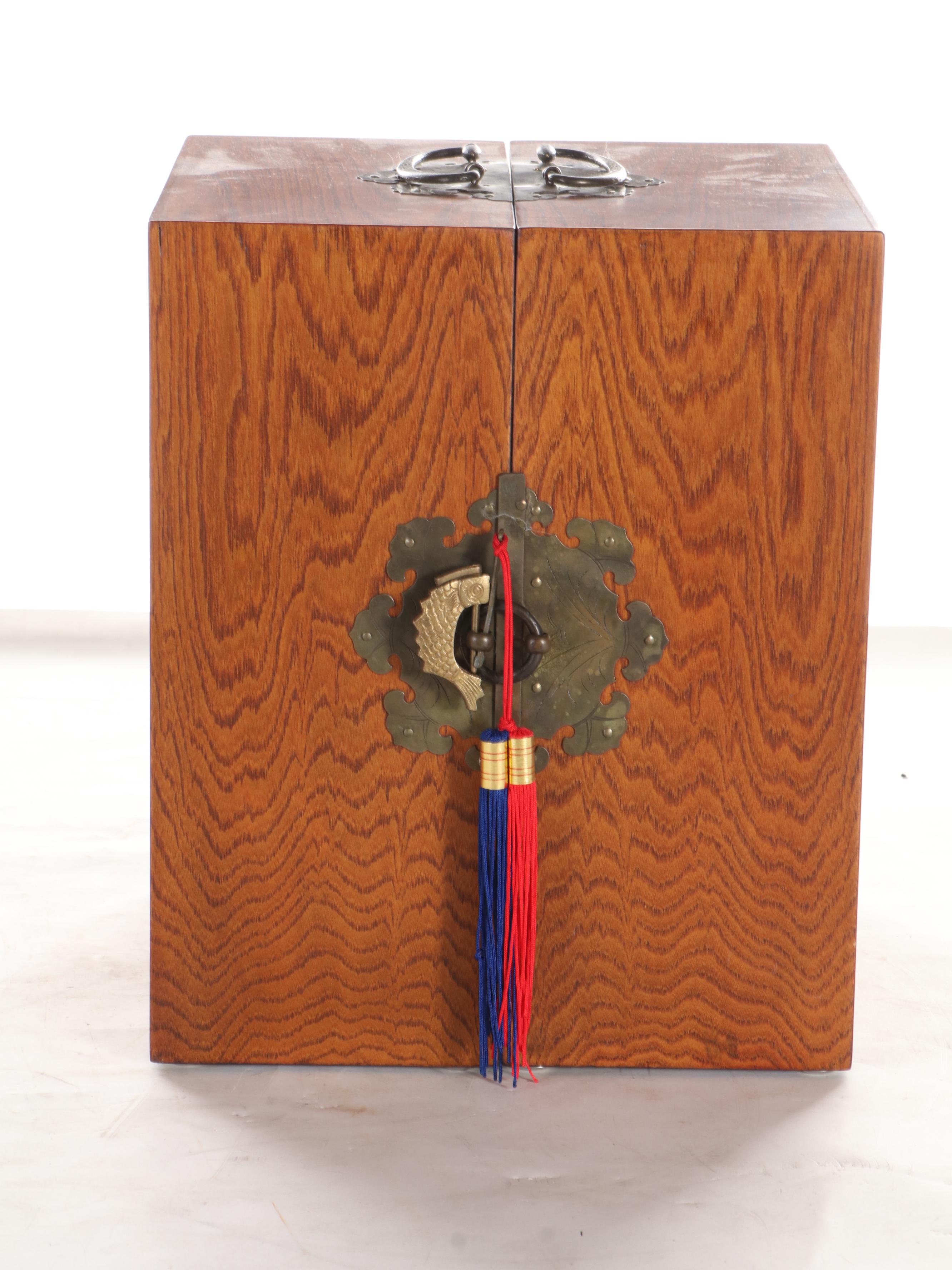 Chinese Brass Mounted Portable Apothecary Chest