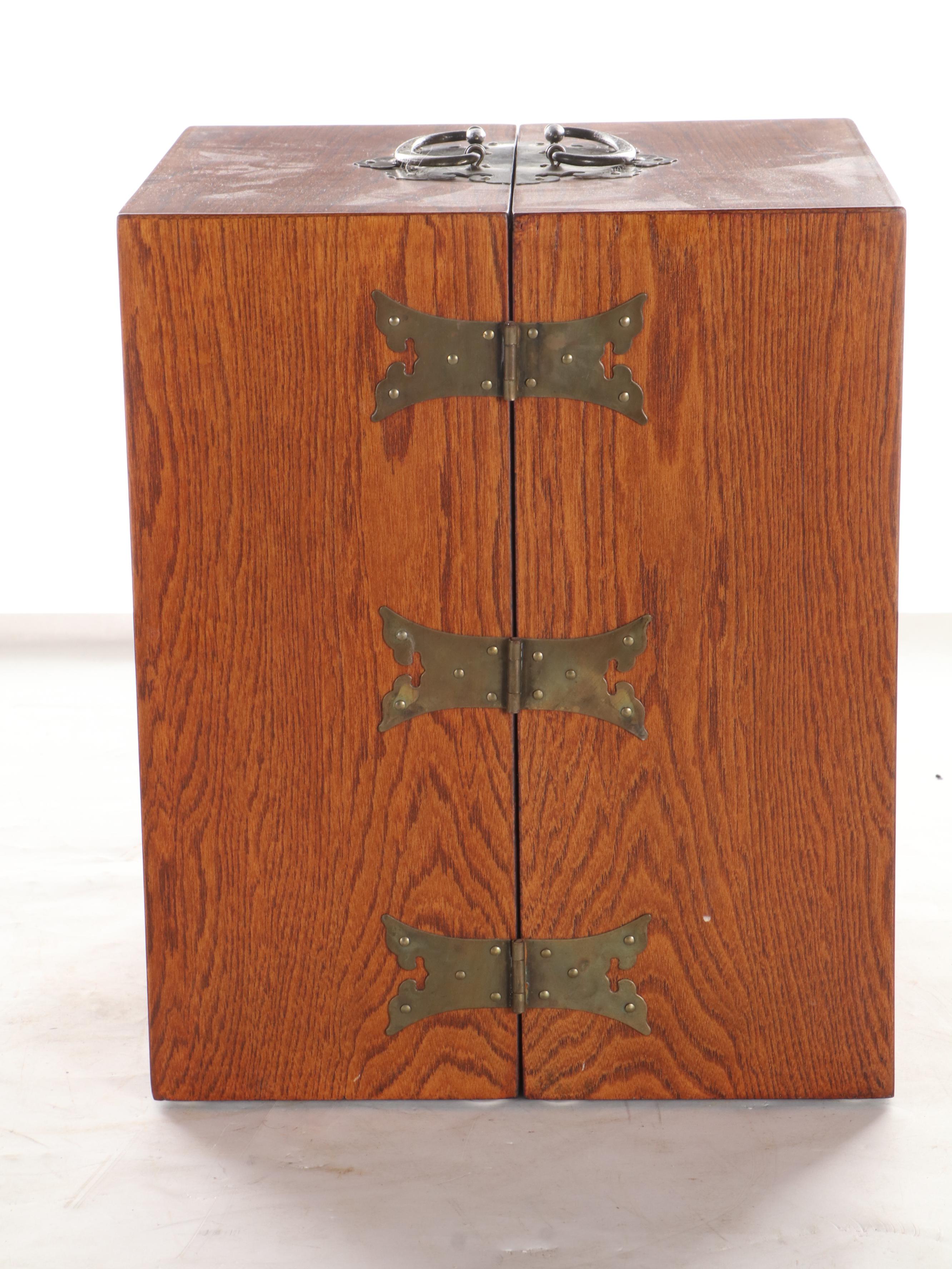 Chinese Brass Mounted Portable Apothecary Chest