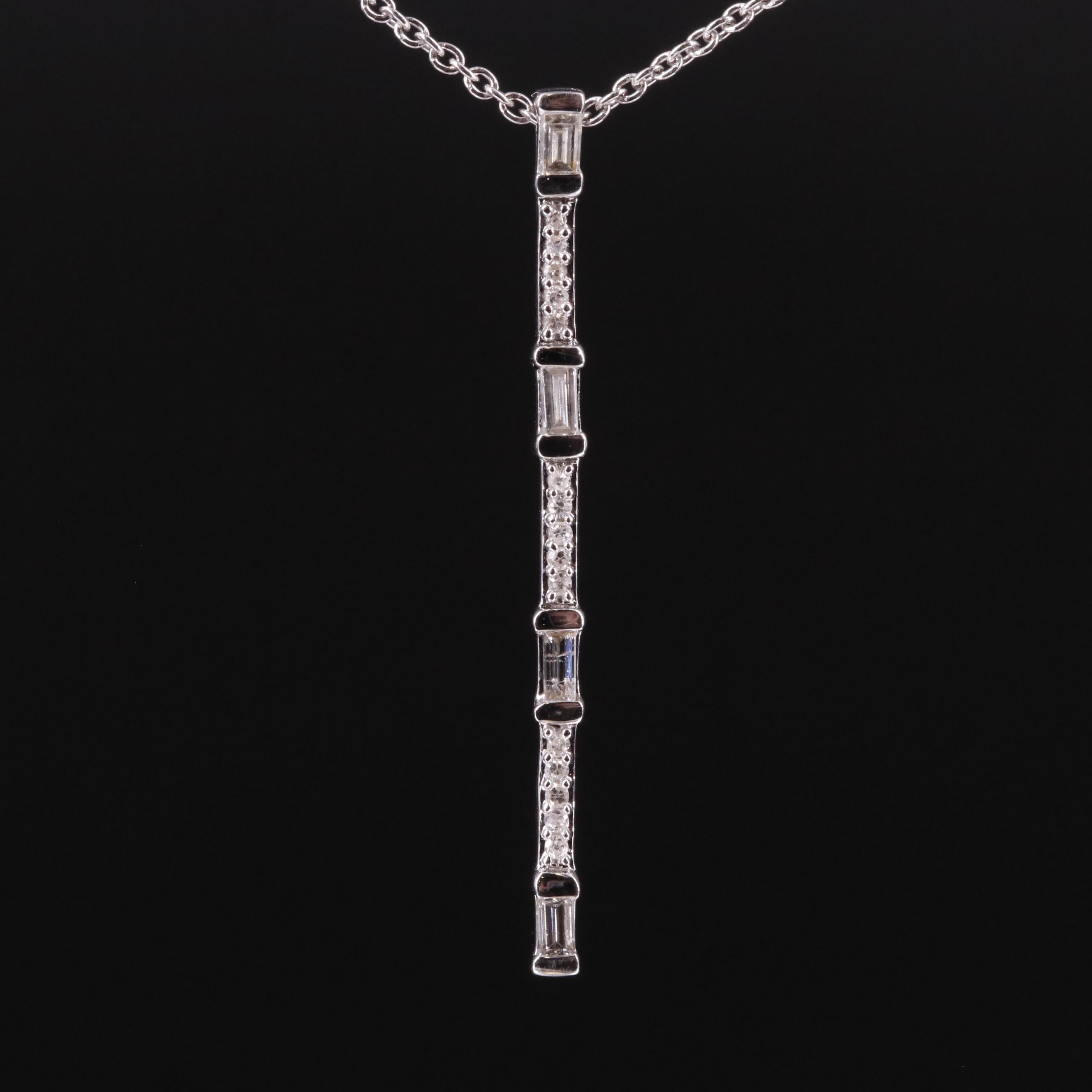 Sterling Diamond Pendant Necklace