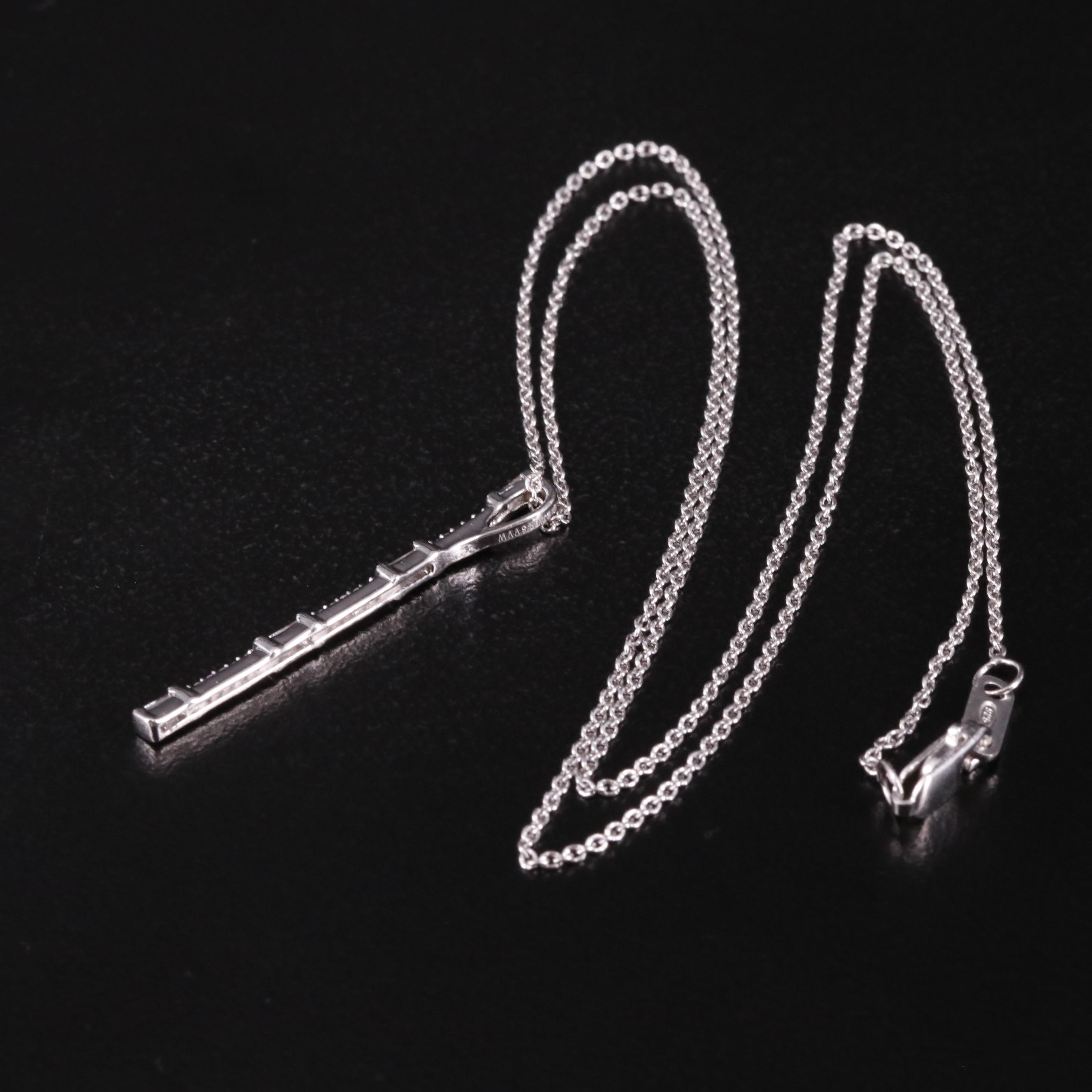 Sterling Diamond Pendant Necklace