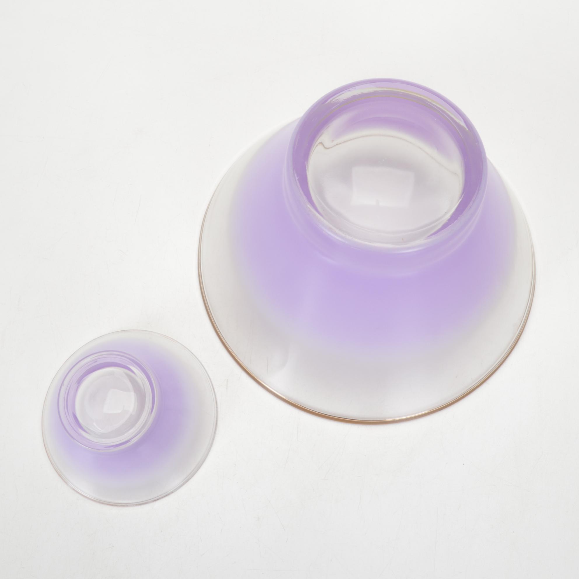 Blendo Glass Frosted Purple Lemonade Set with Chip and Dip Bowl